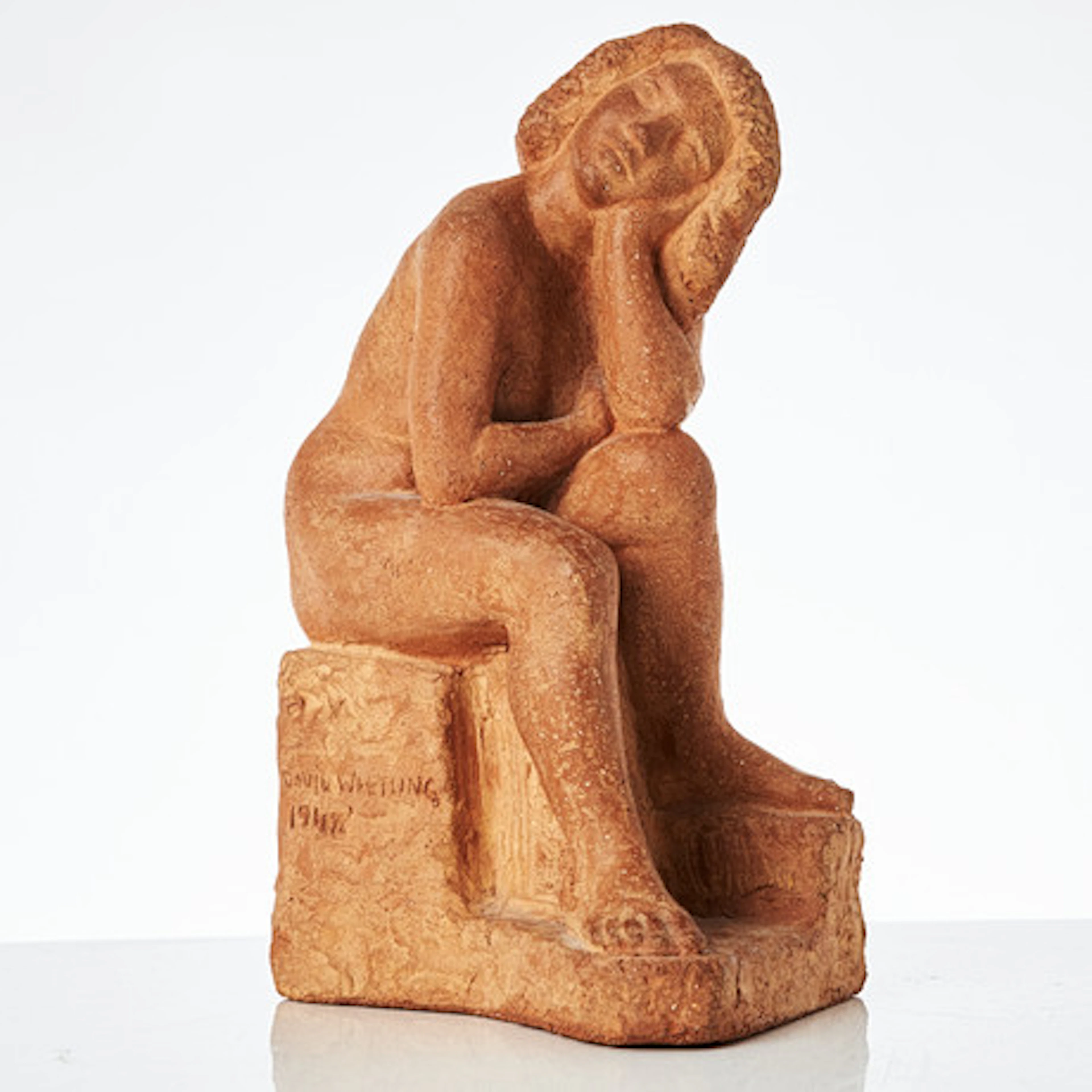 DAVID WRETLING. tänkande kvinna, skulptur,…