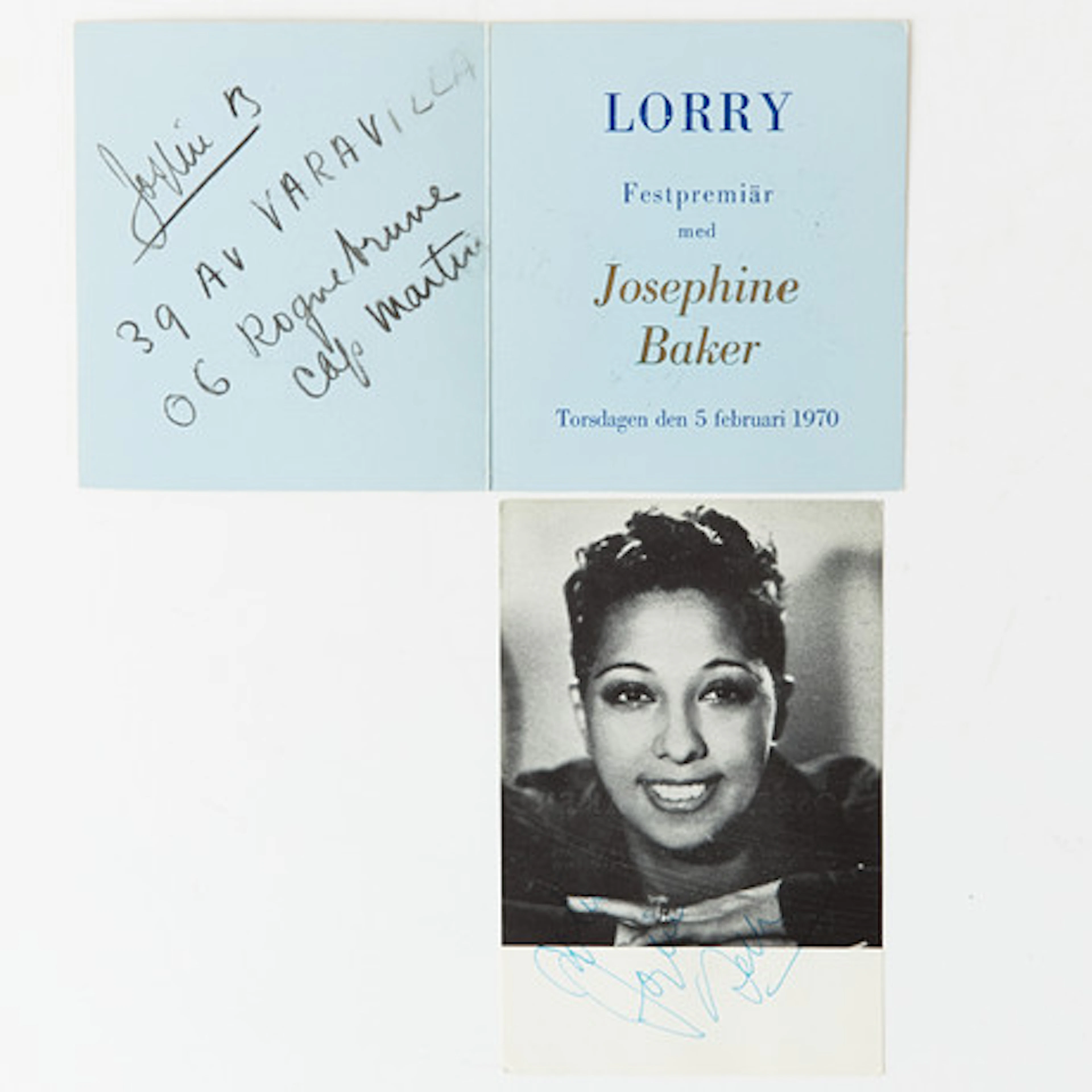 Josephine Baker, signed program (1970) and…