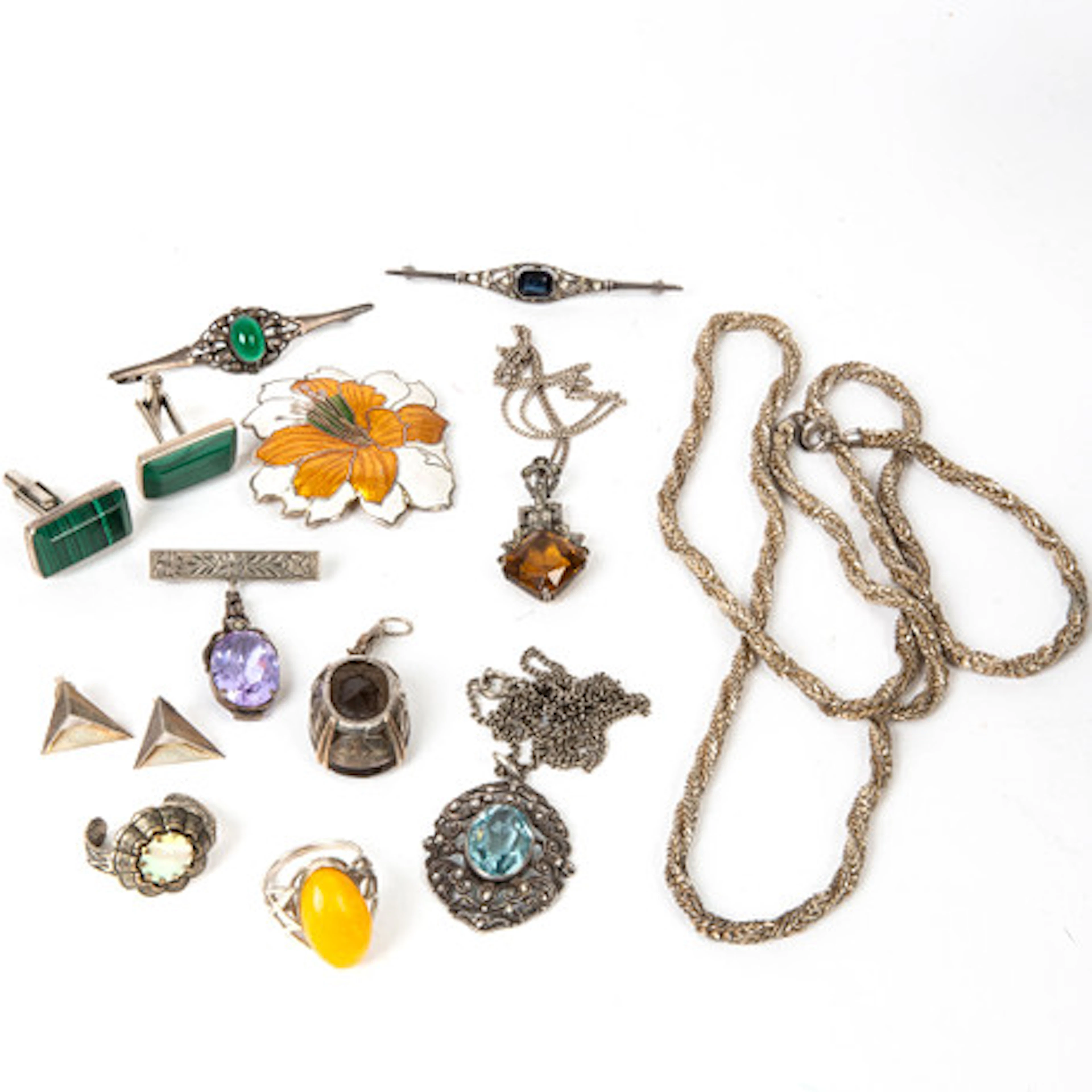 PARTI SILVERSMYCKEN, 14 delar, 1900-tal.