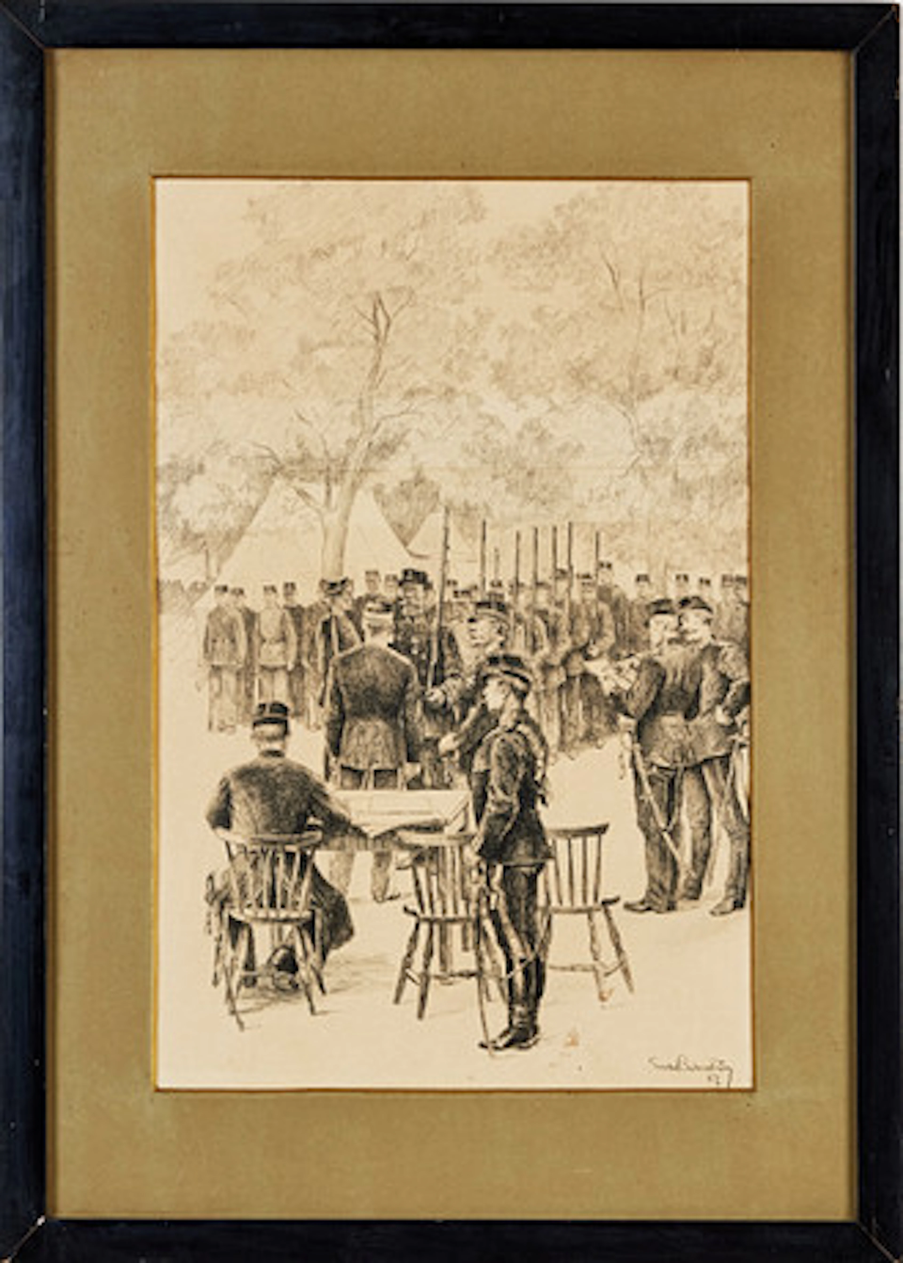 GUSTAF CEDERSTRÖM. Generalmönstring, teckn…
