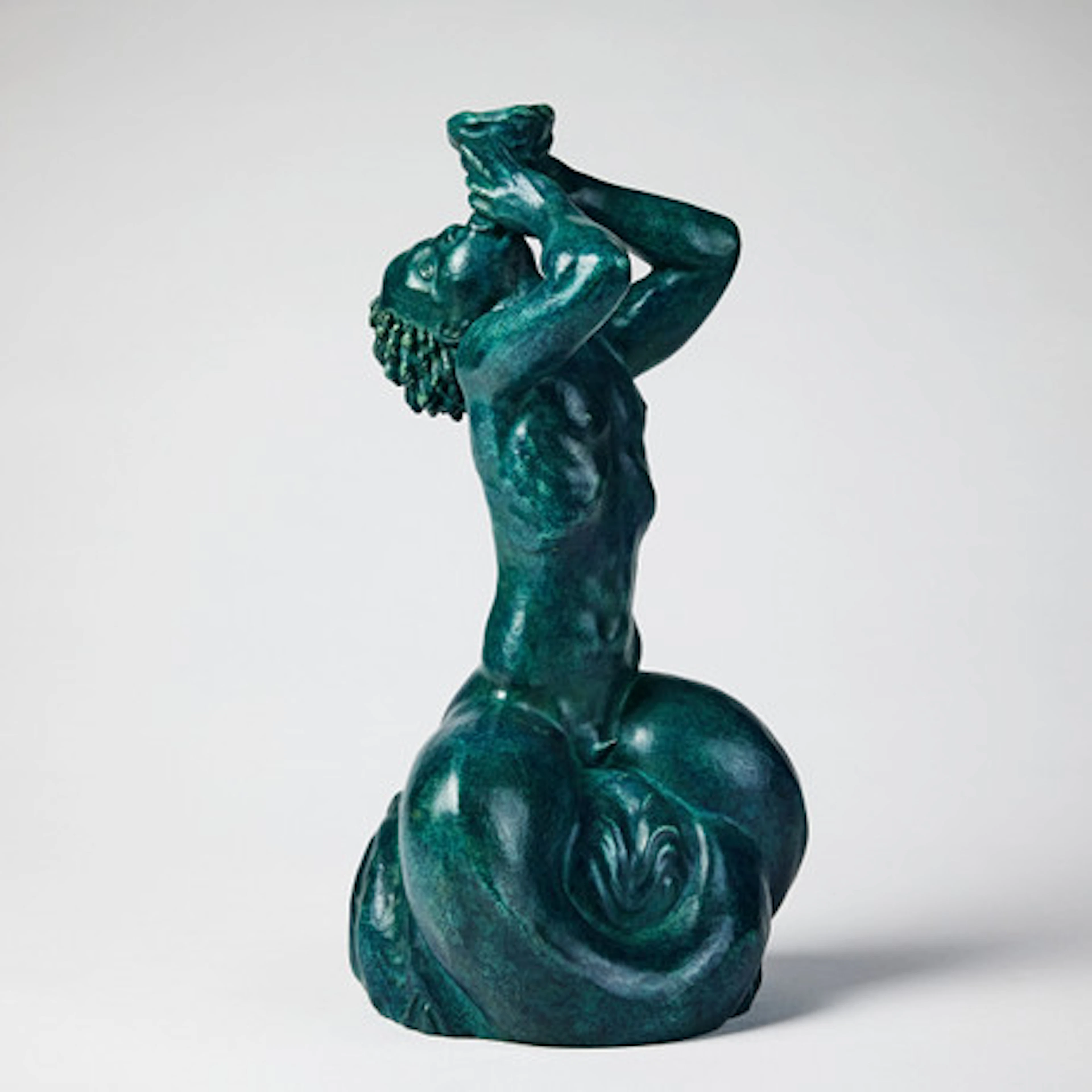 CARL MILLES (EFTER). Lilla Tritonen, grönp…