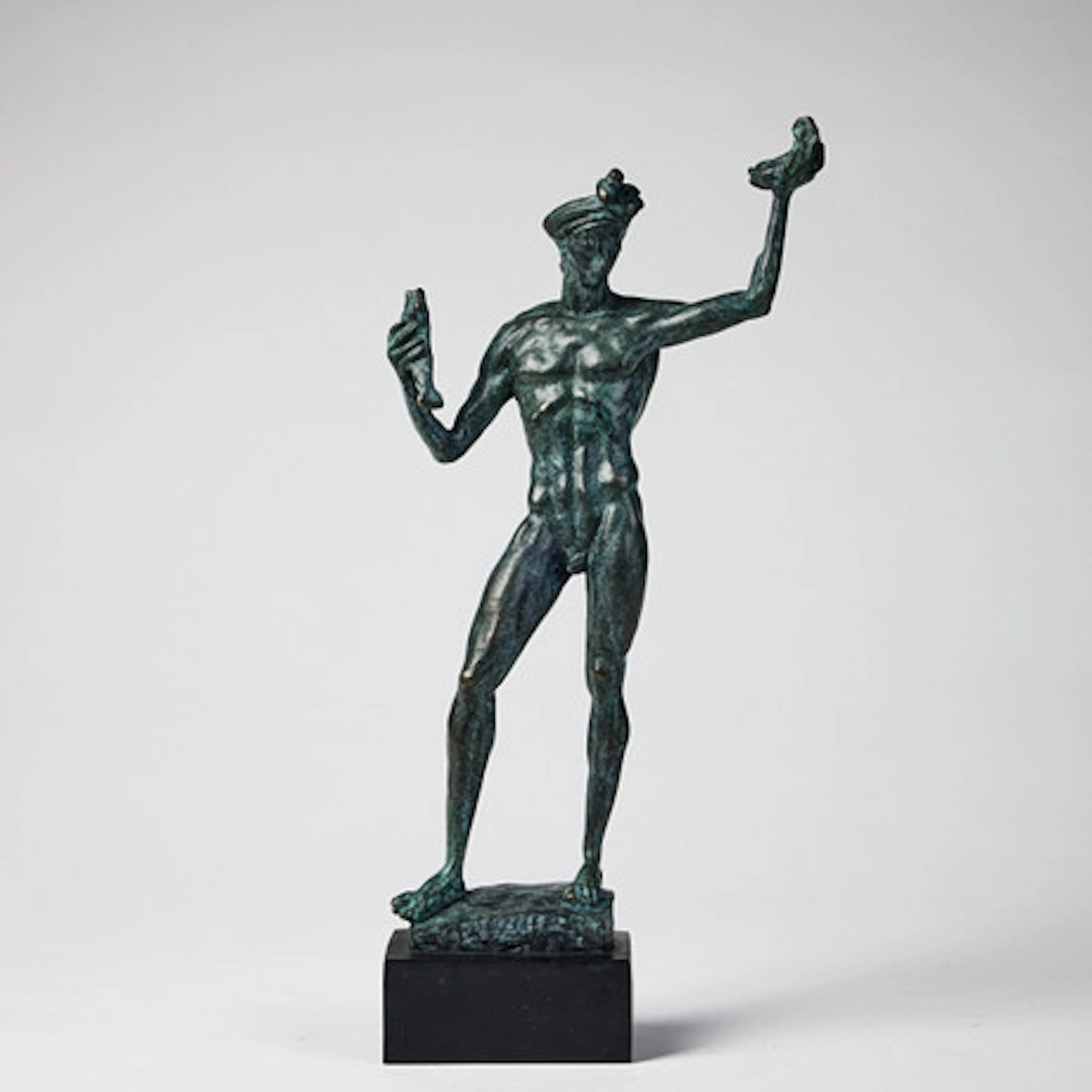 CARL MILLES (EFTER). Poseidon, grönpatiner…
