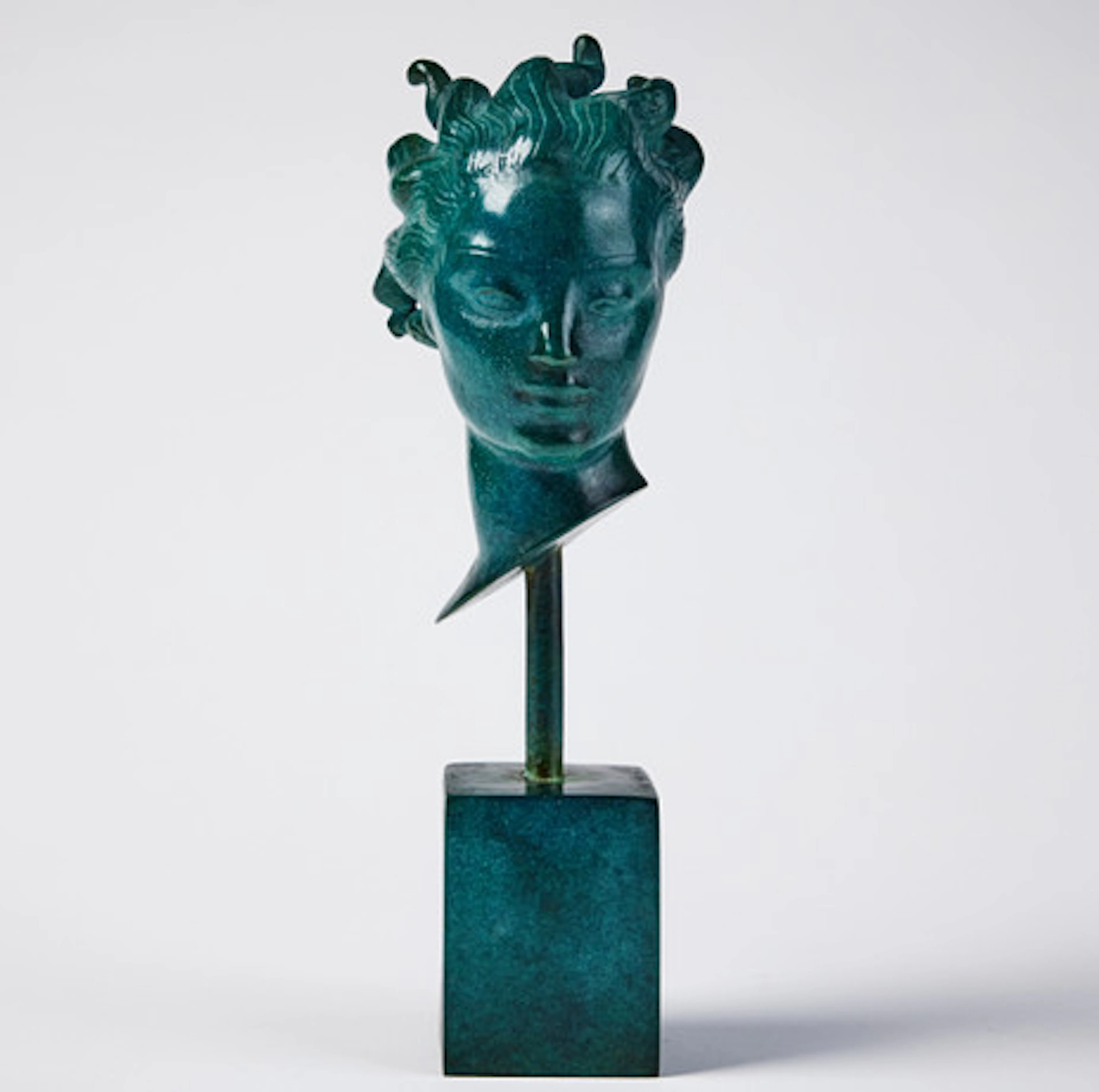 CARL MILLES. Efter. Änglahuvud, grönpatine…