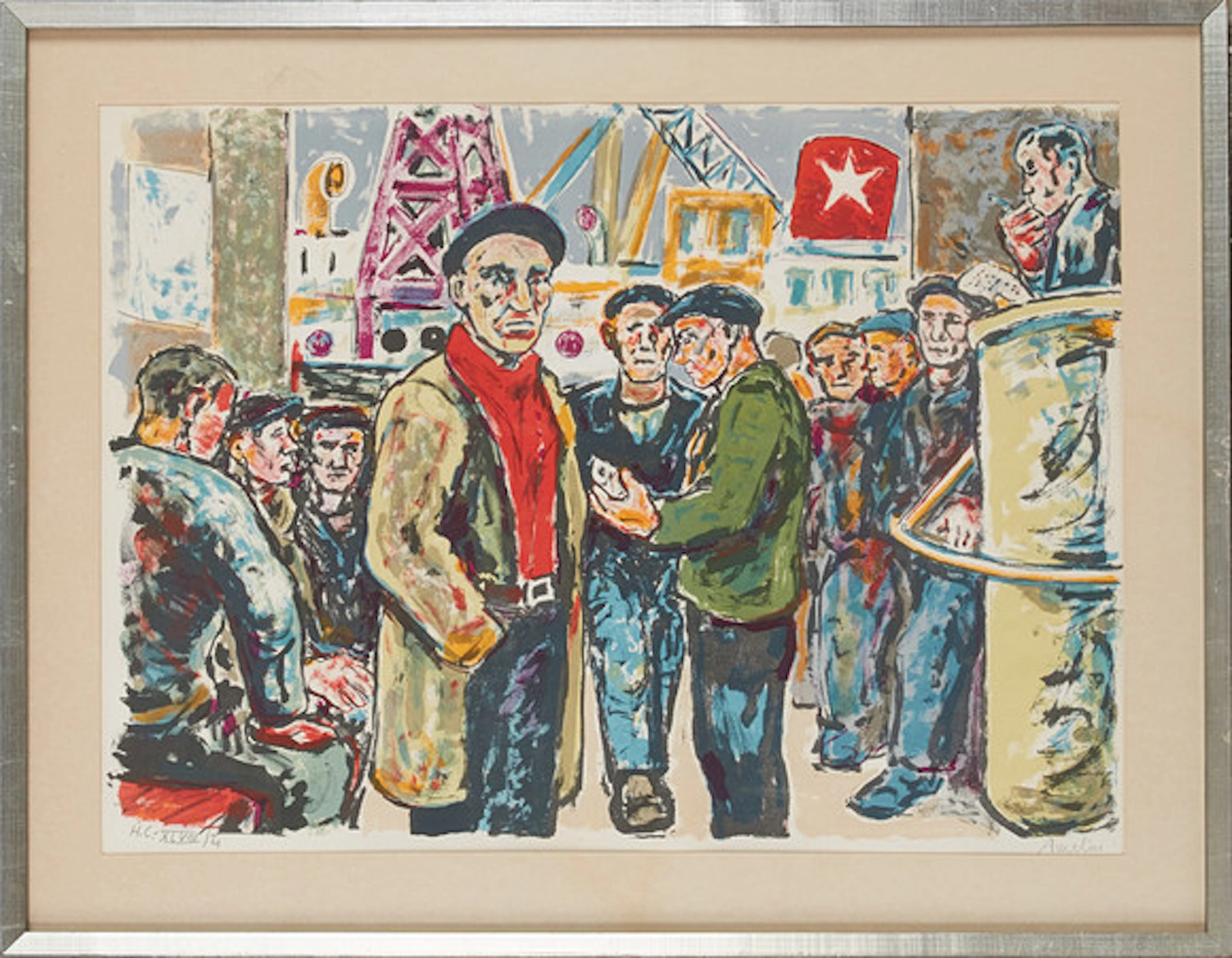 ALBIN AMELIN. Hamnarbetare, signerad Ameli…
