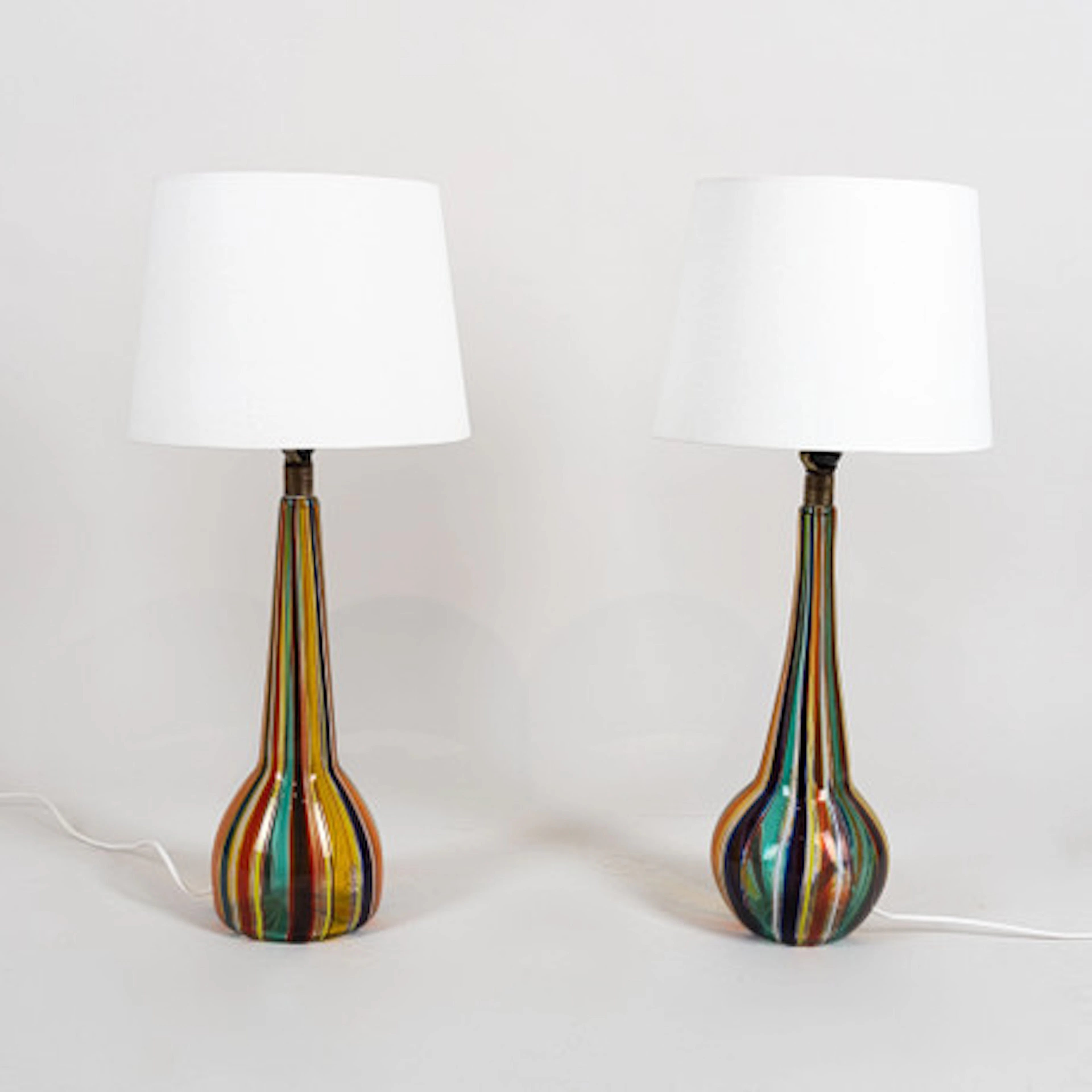 BAROVIER & TOSO. BORDSLAMPOR, 2 st, snarli…