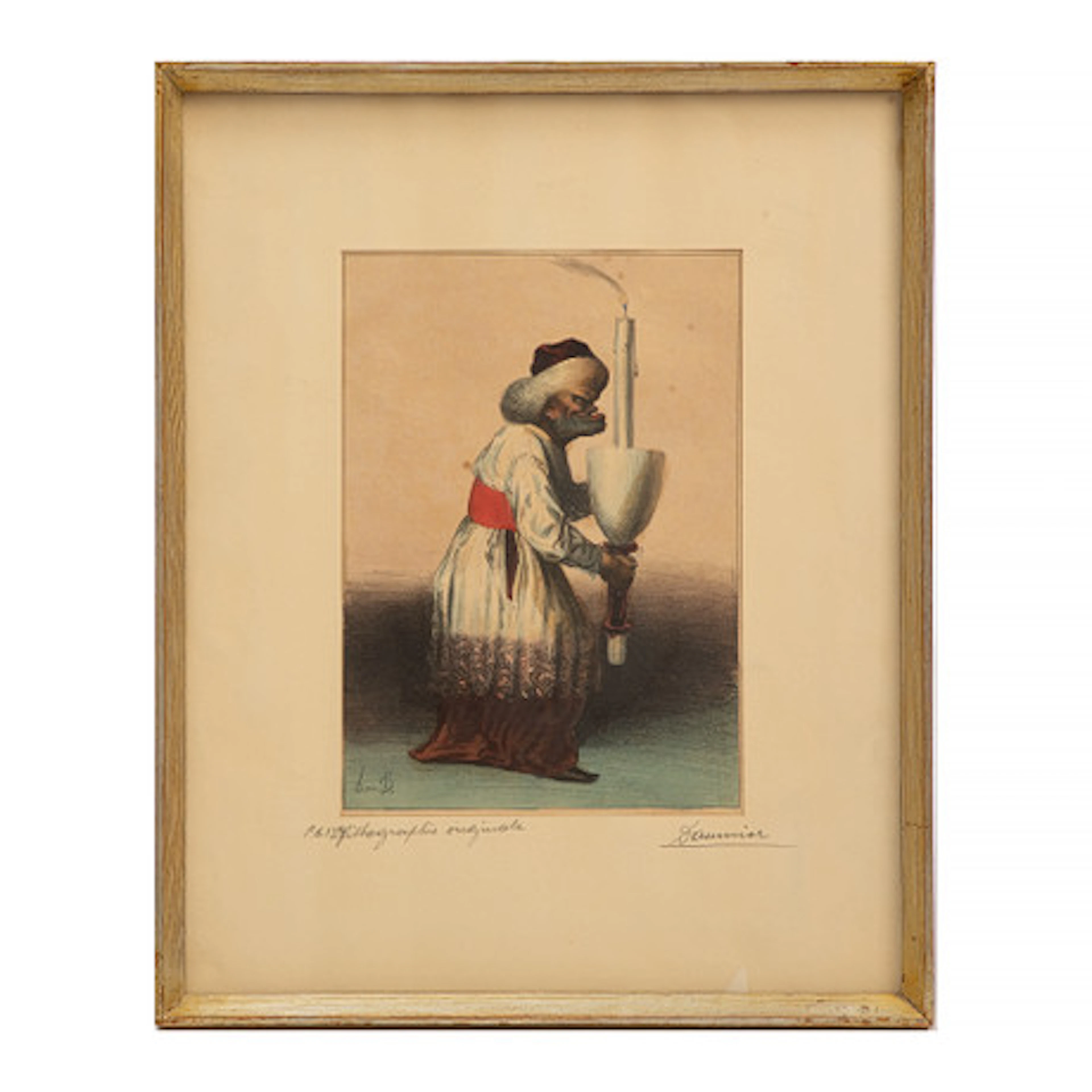 HONORÉ DAUMIER, kolorerad litografi, signe…