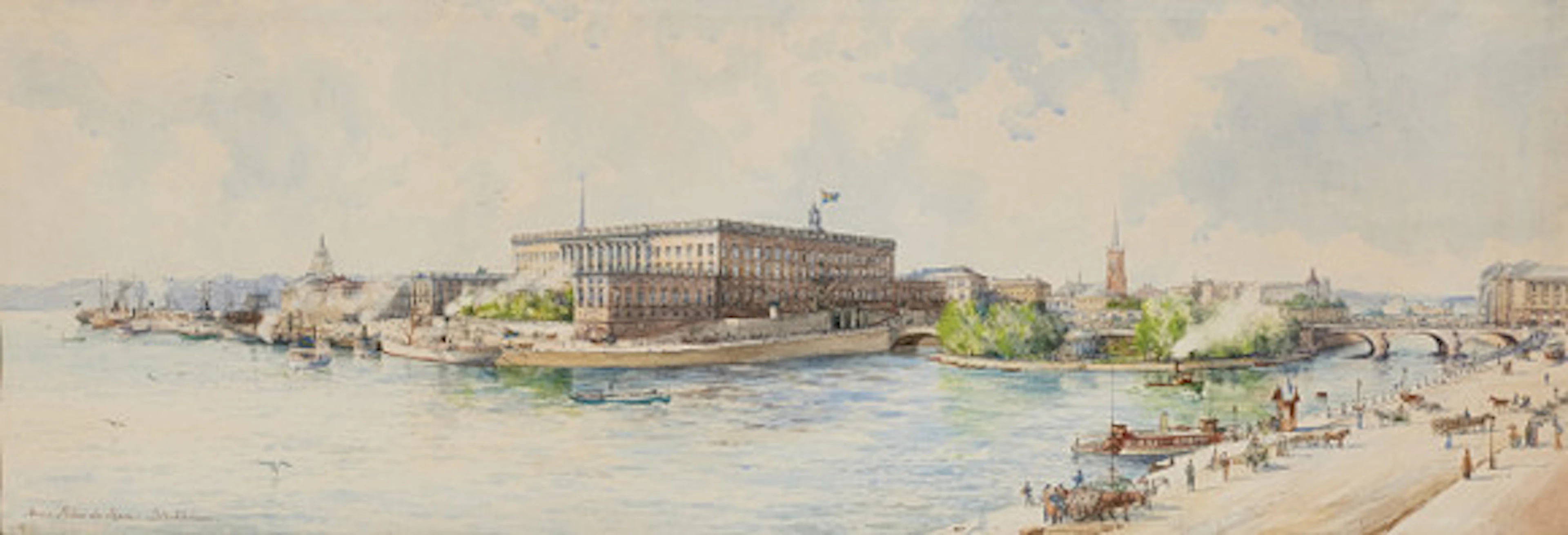 ANNA PALM DE ROSA. Stockholms slott, akvar…