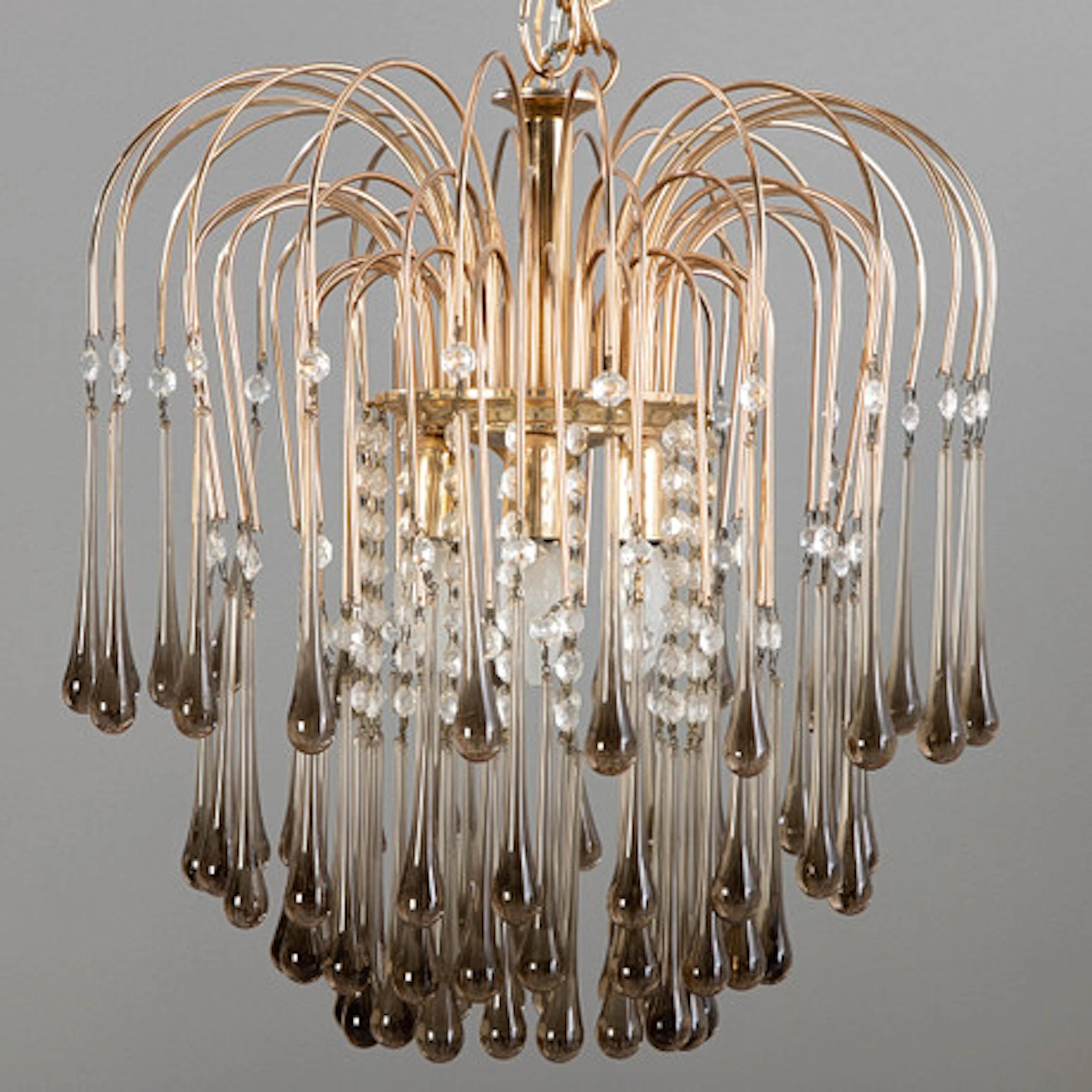 PAOLO VENINI. Murano glas droppar ljuskron…