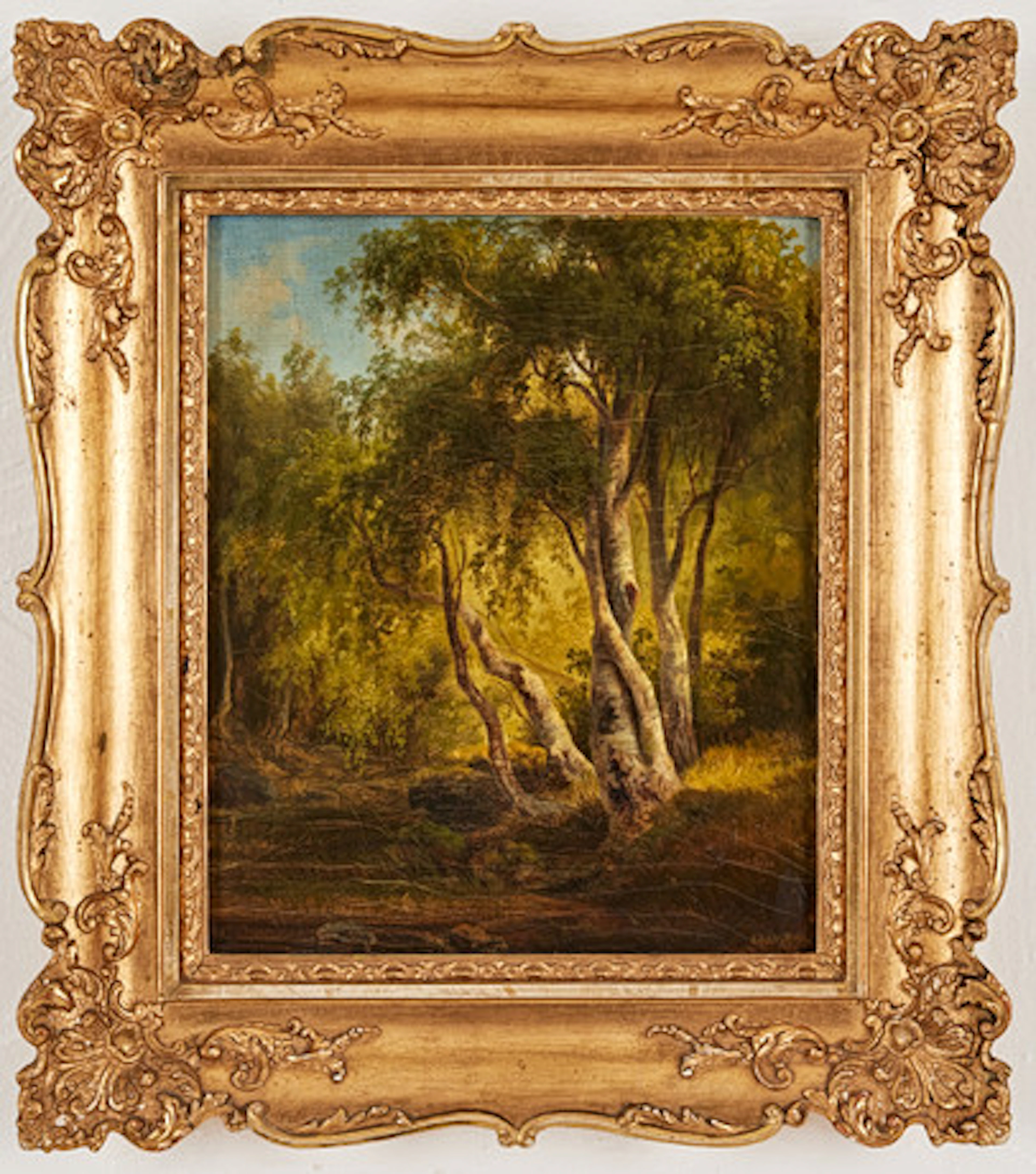 EDVARD BERGH. Skogsglänta, olja på duk, 29…
