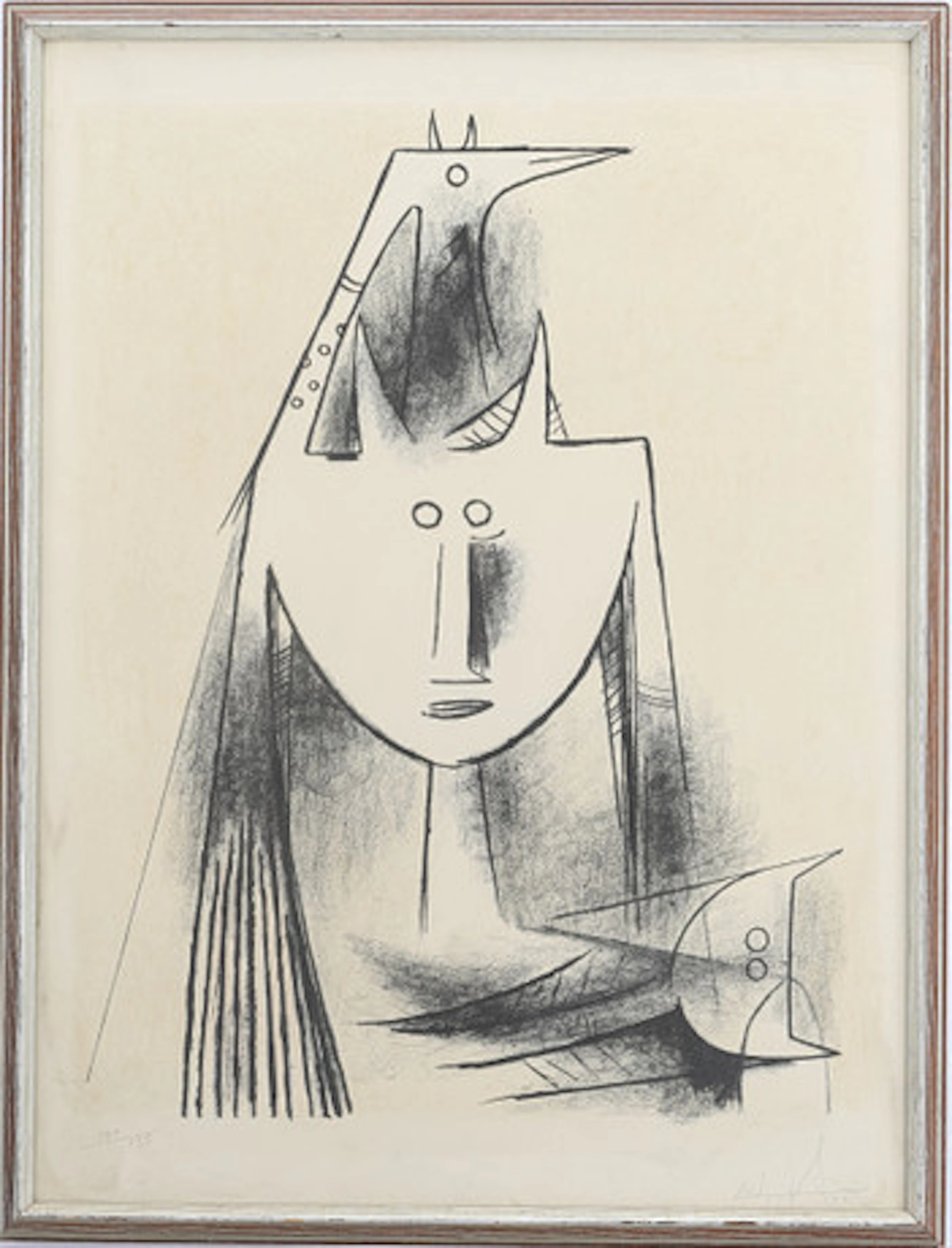 WIFREDO LAM. Figurkomposition, färglitogra…