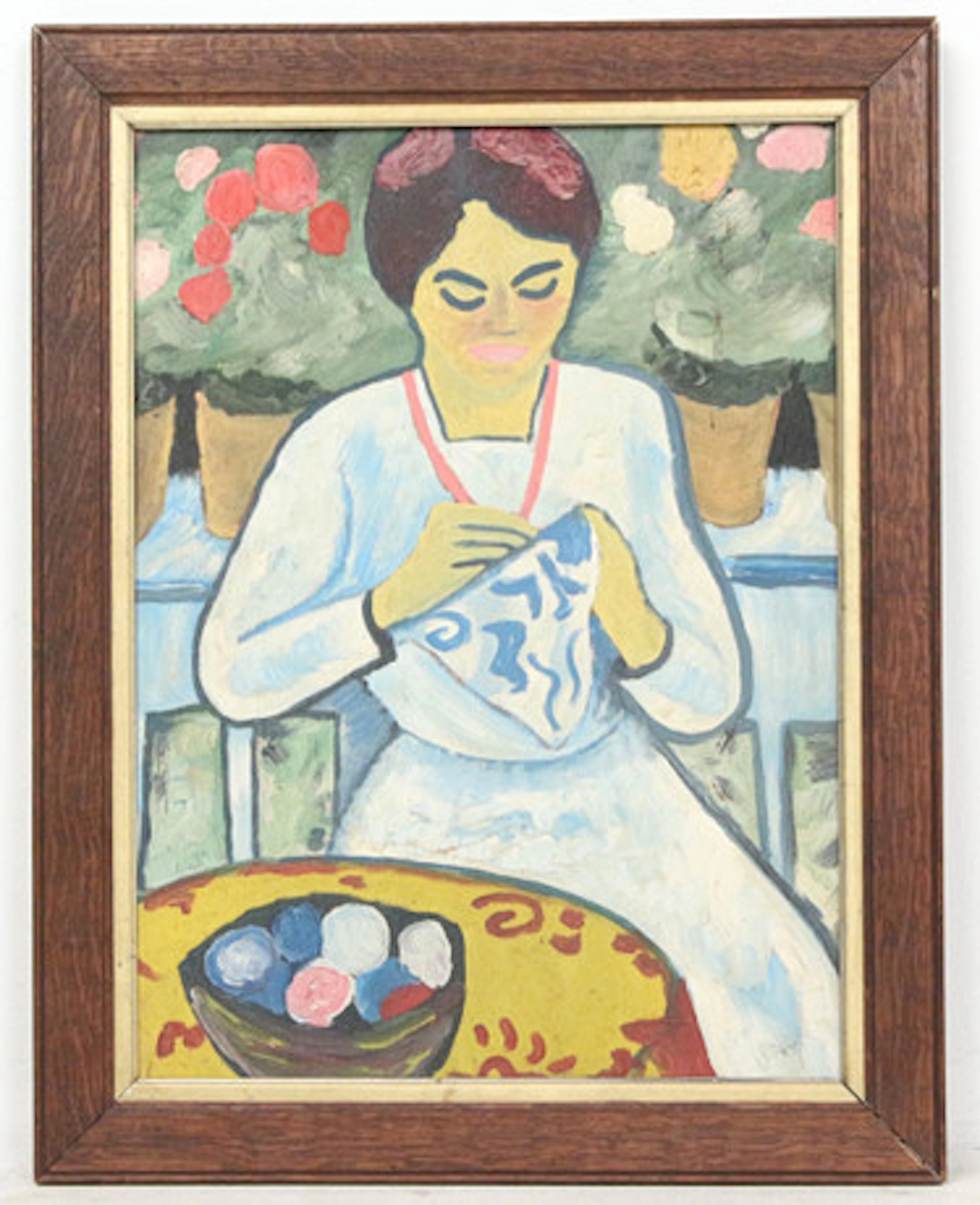 AUGUSTI MACKE. Efter. 'Kvinna på balkongen…