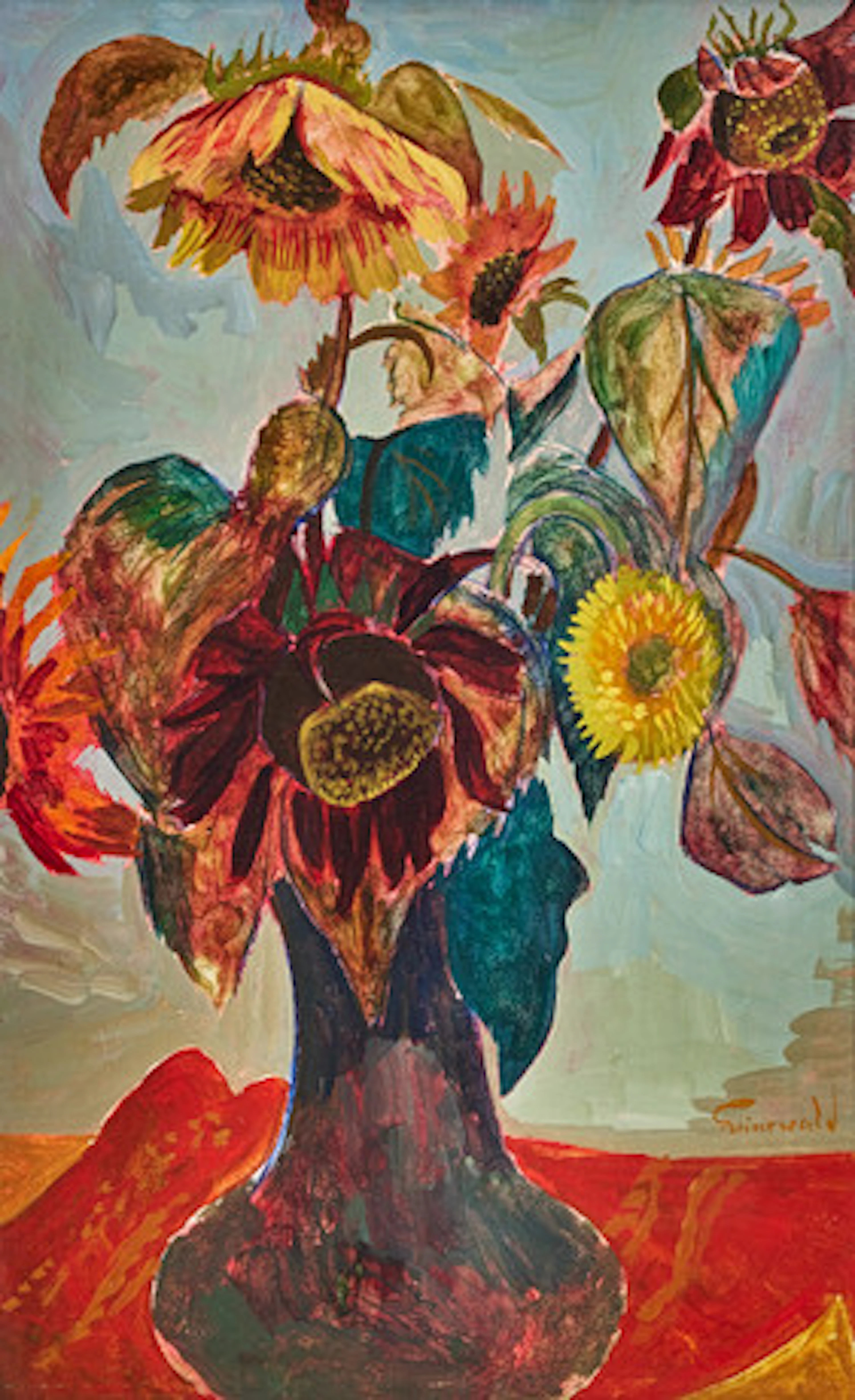 ISAAC GRÜNEWALD. Blomsterstilleben med sol…