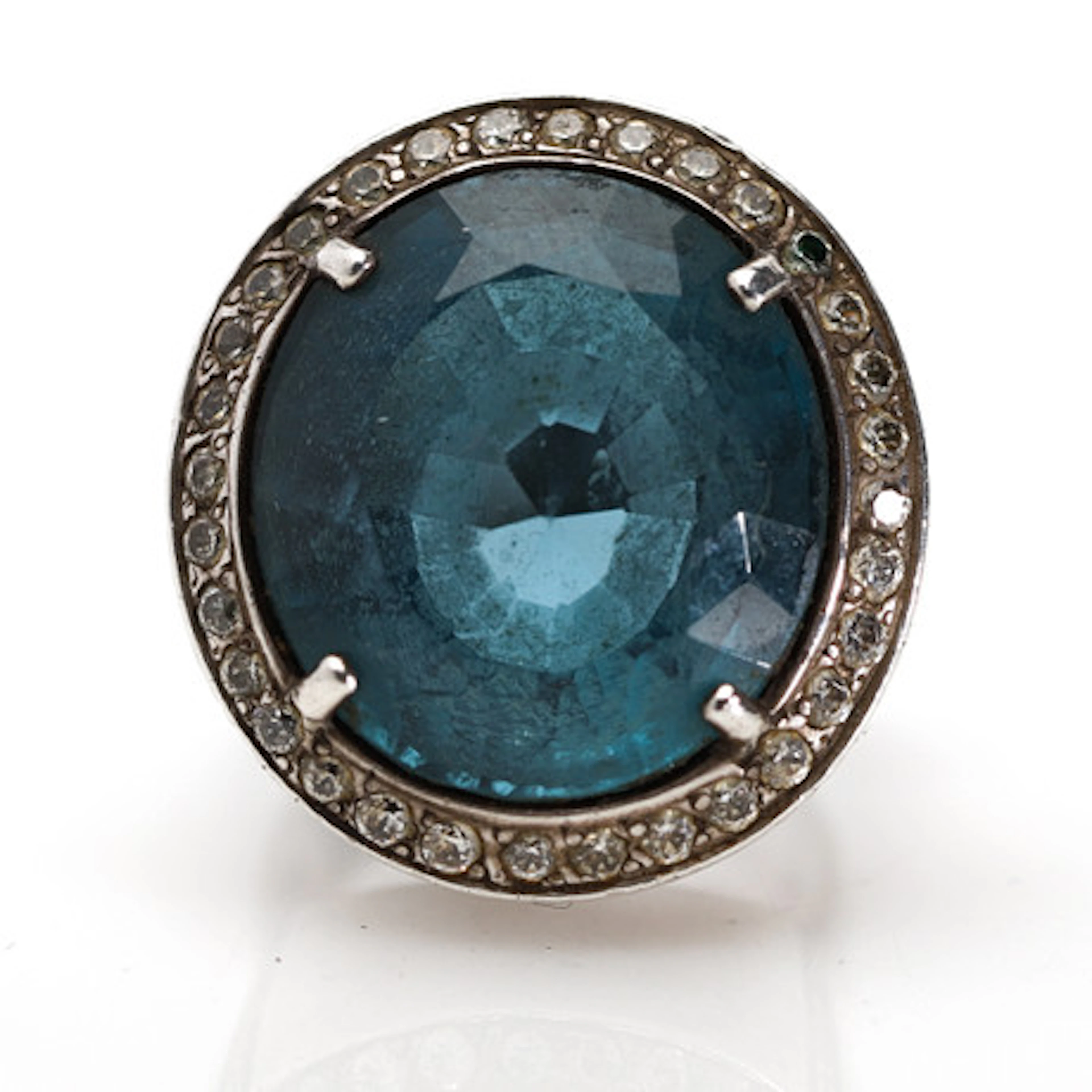 RING, sterlingsilver, topas samt vita sten…