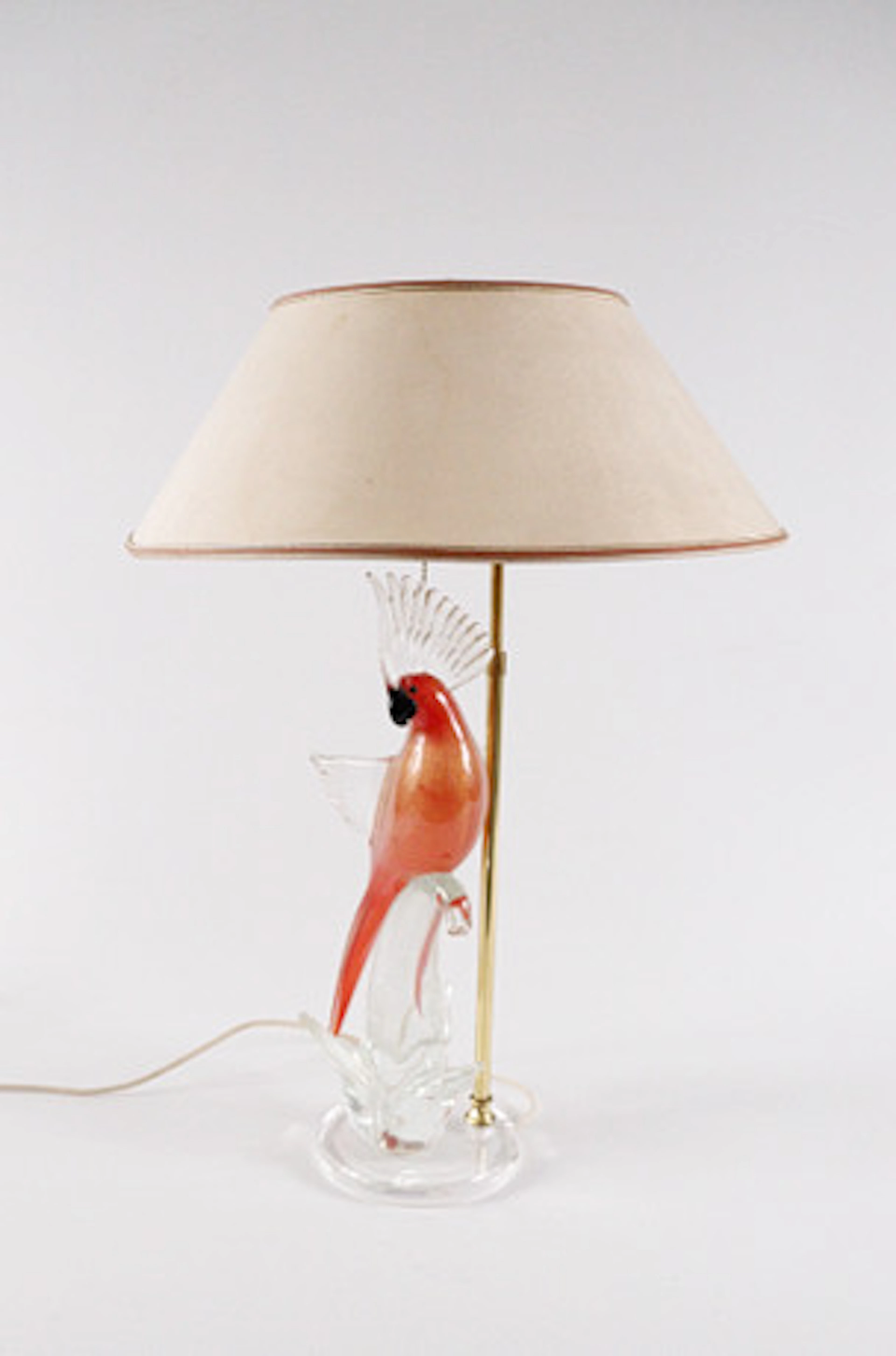 Murano papegoja lampa, Italien 1970-tal.