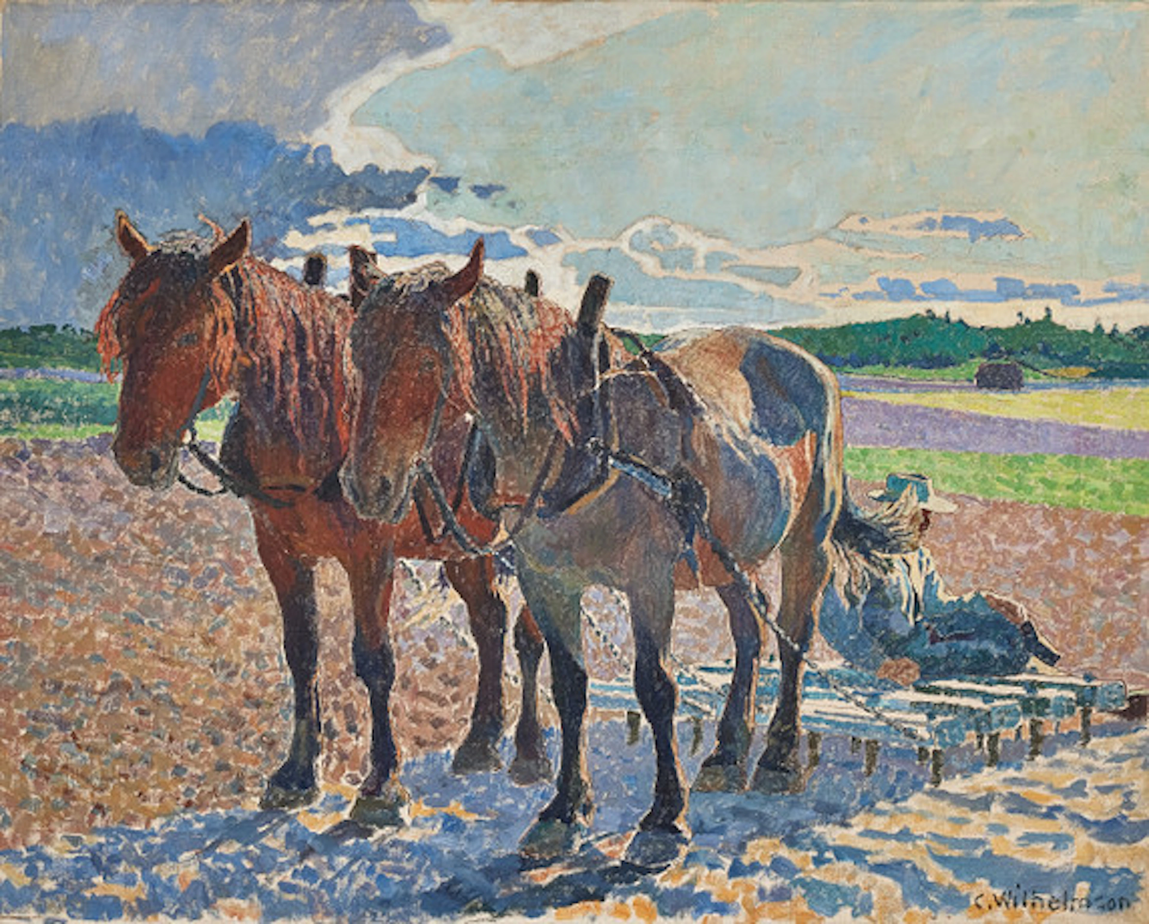 CARL WILHELMSON. "Höstplöjning", uppfodrad…