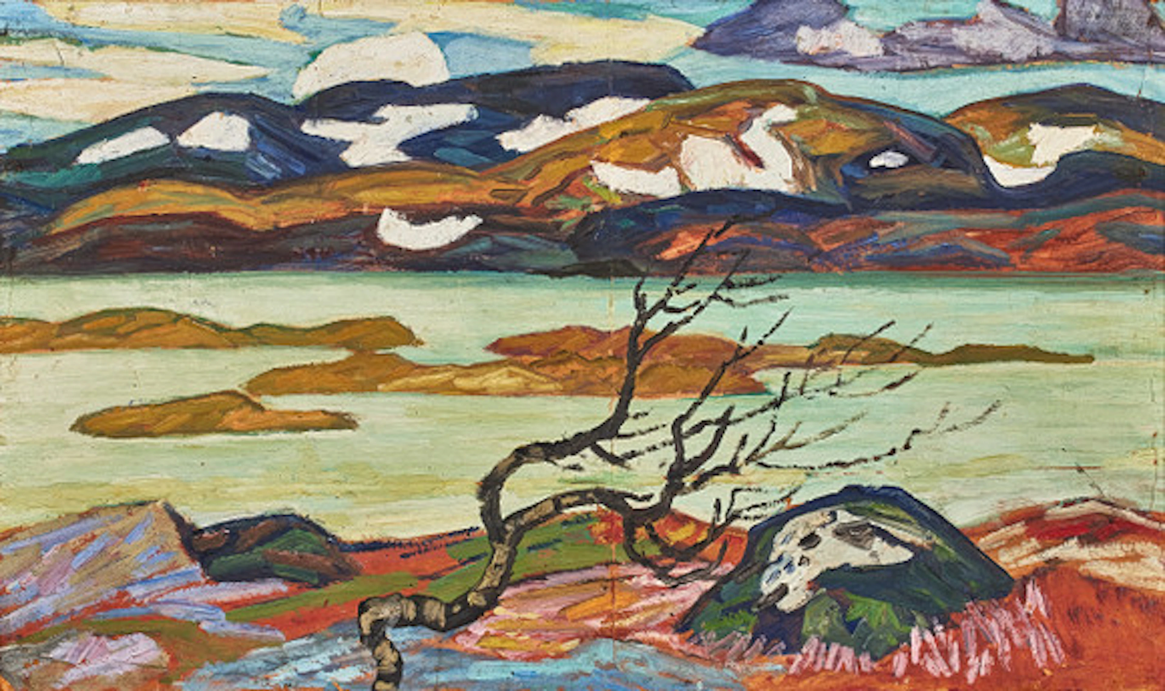HELMER OSSLUND. "Torneträsk om våren", olj…