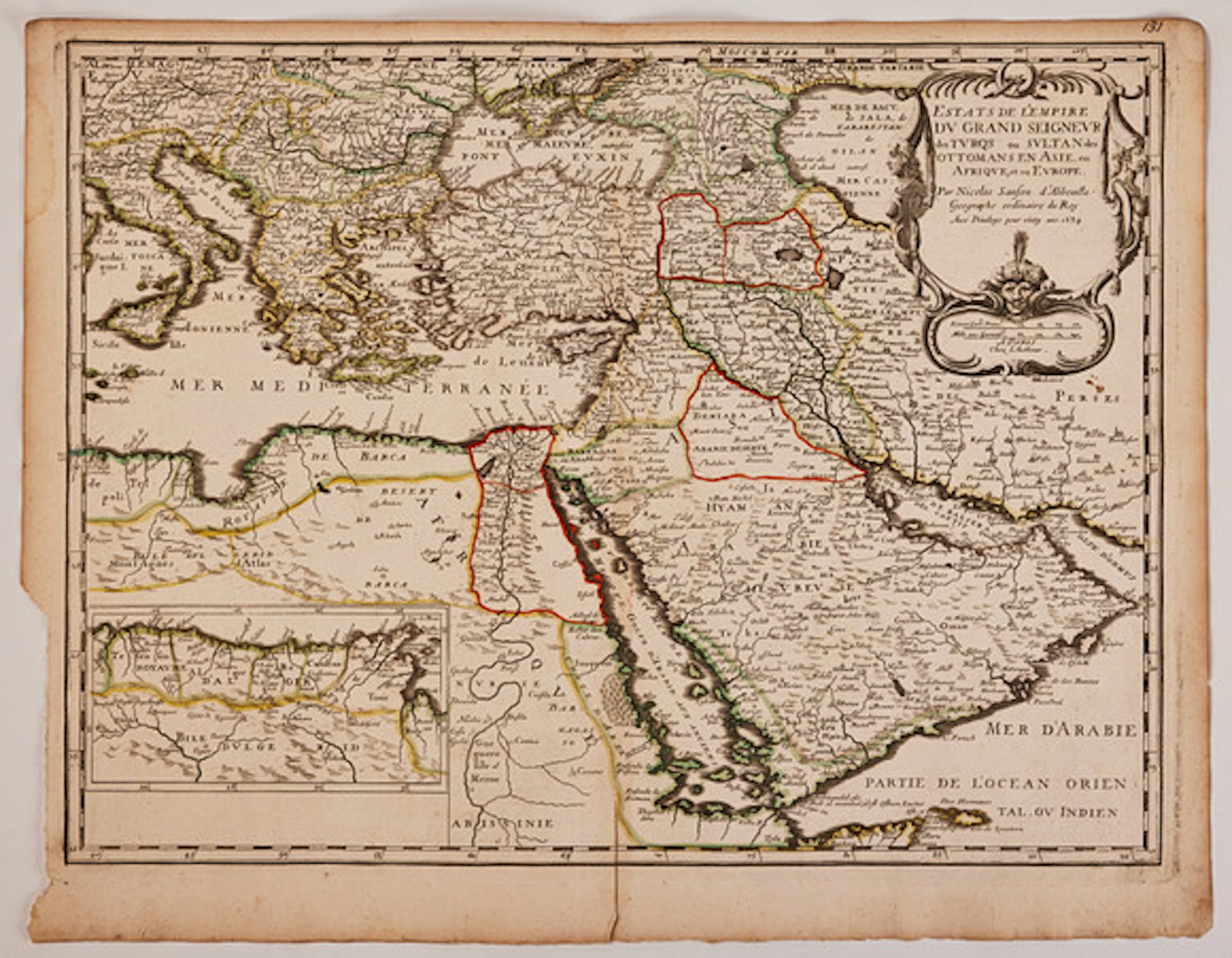 MAP OF TURKISH EMPIRE.BY SANSON - MARIETTE…