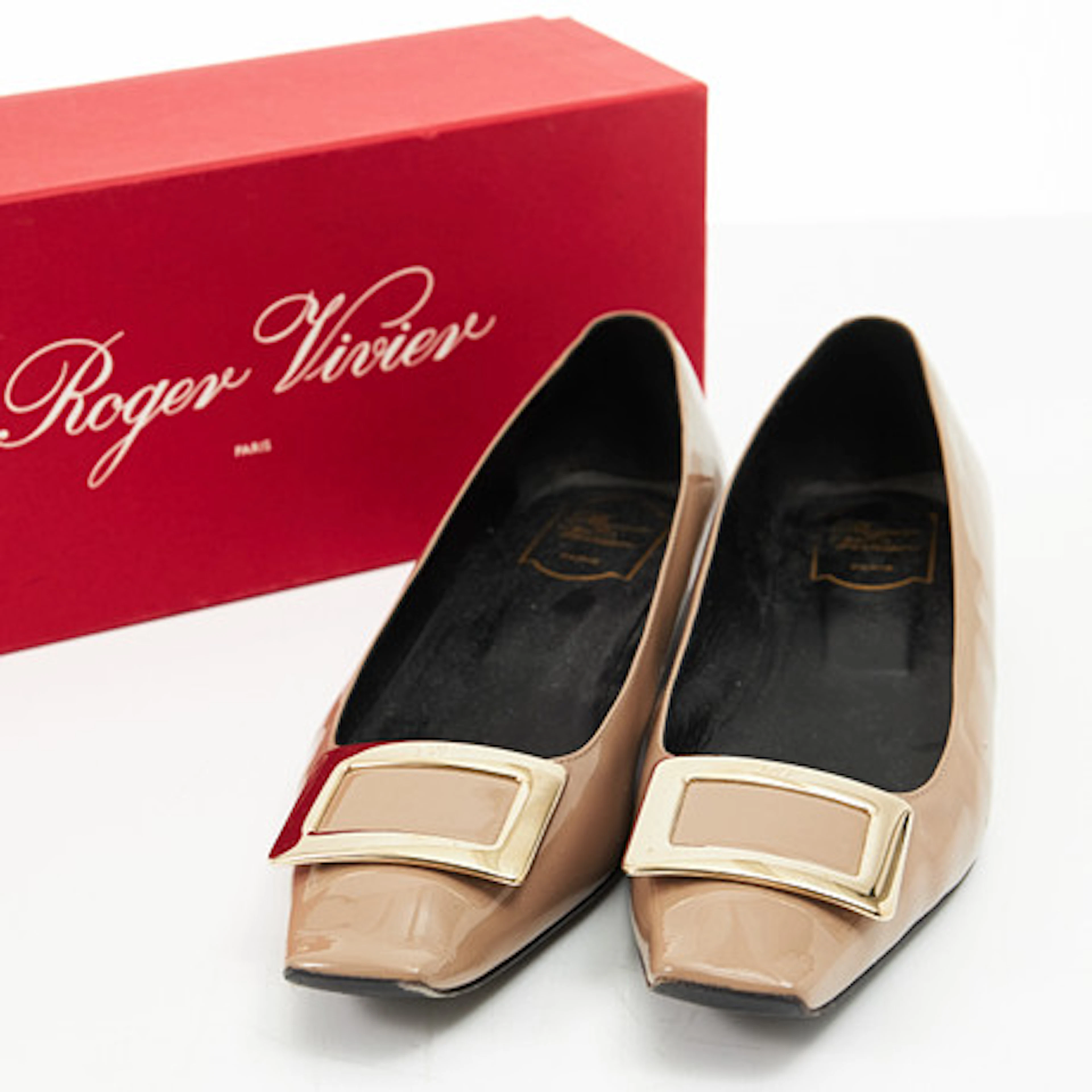 ROGER VIVIER, pumps, läder, ljus mullvadsf…