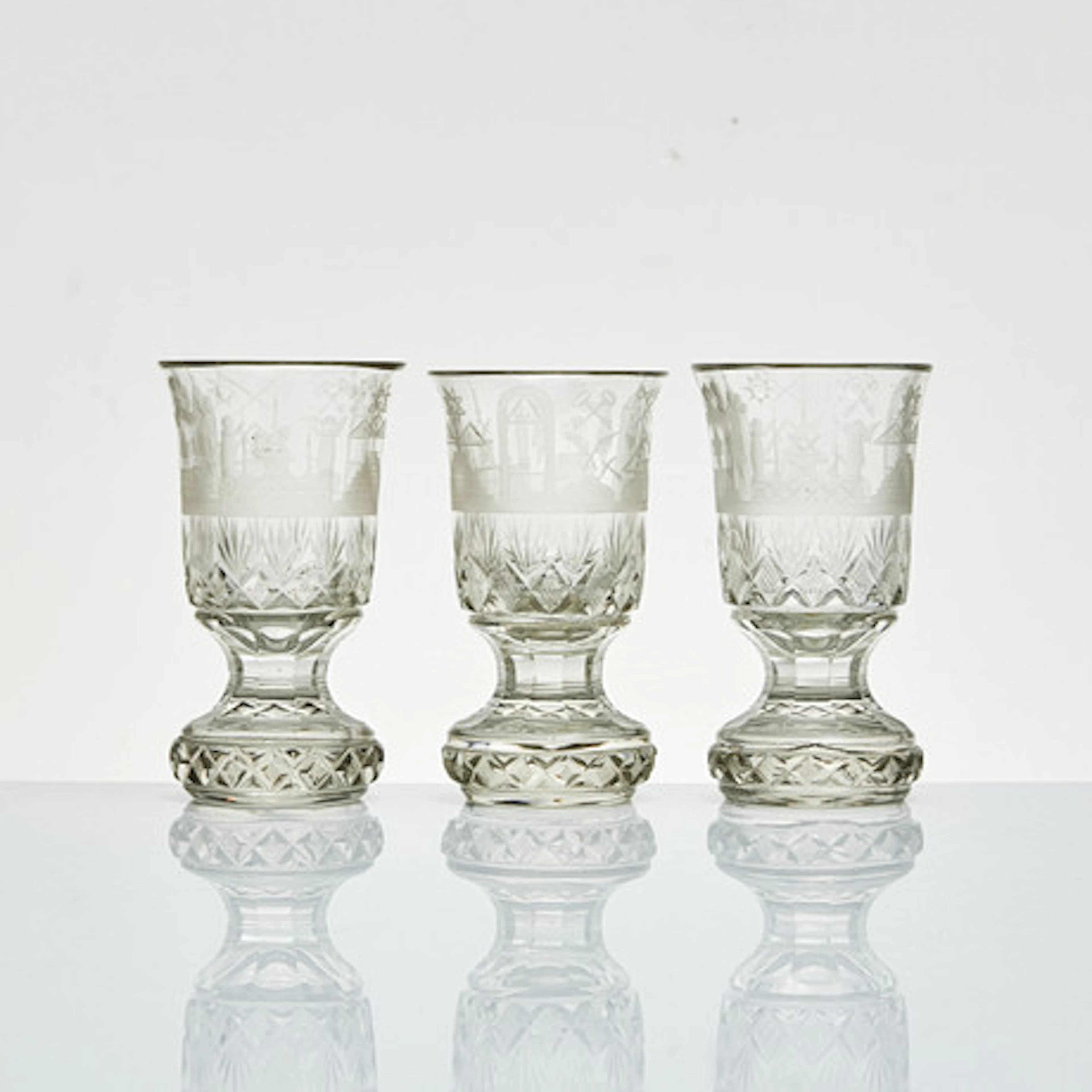 FRIMURARGLAS, 3 st., 1800-talets slut, fas…