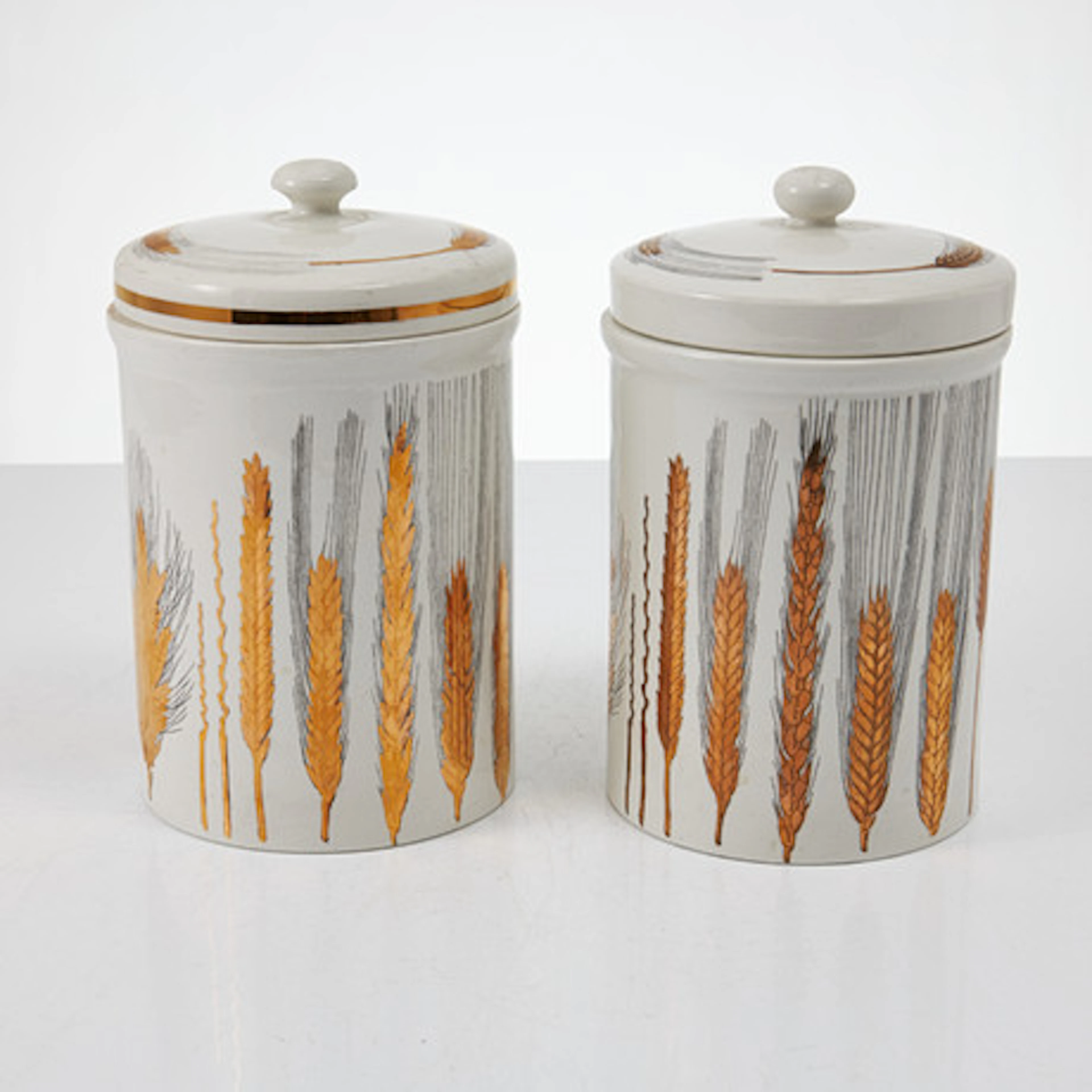 PIERO FORNASETTI. burkar med lock, 2 st, p…