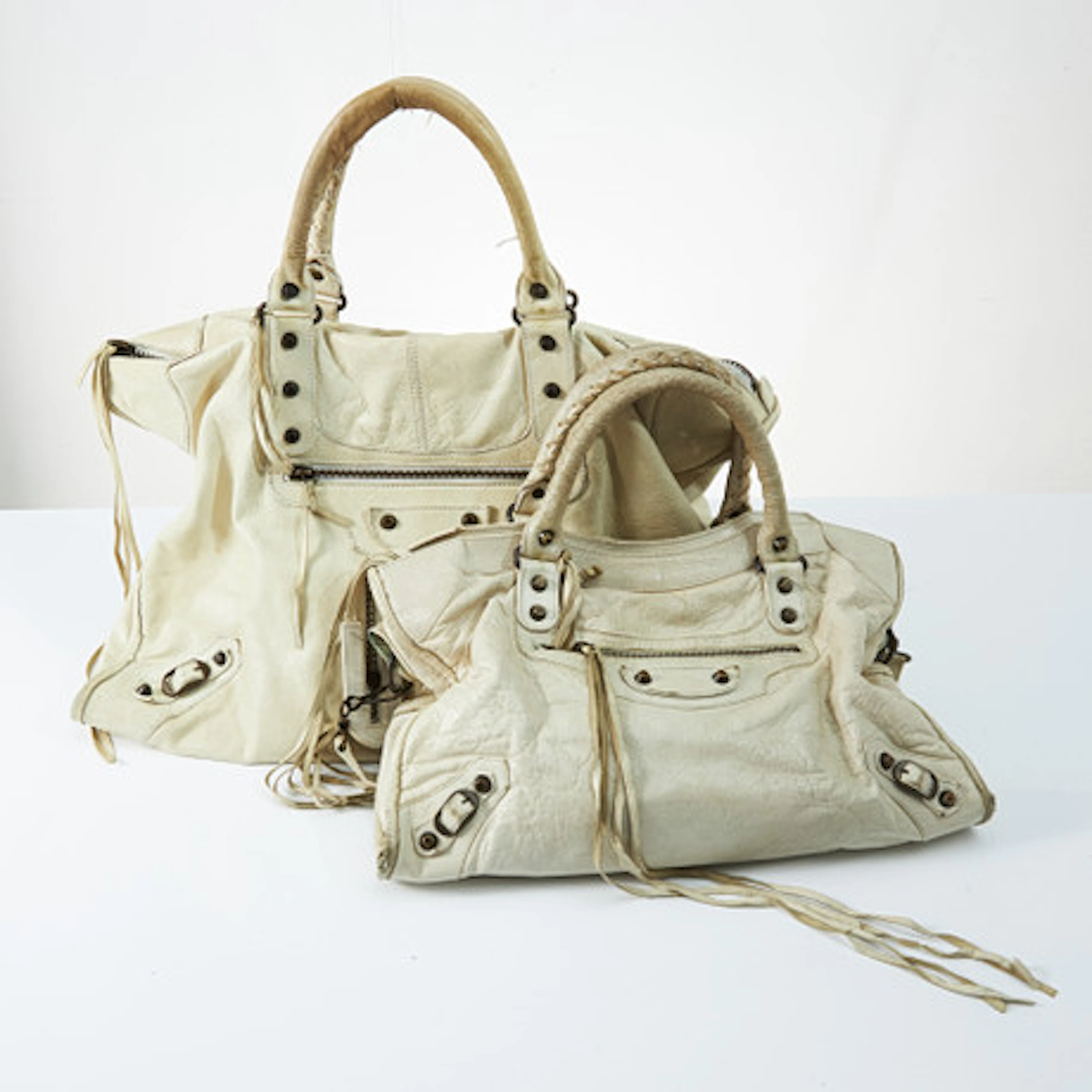 BALENCIAGA, "City hobo bags", 2 st., beige…