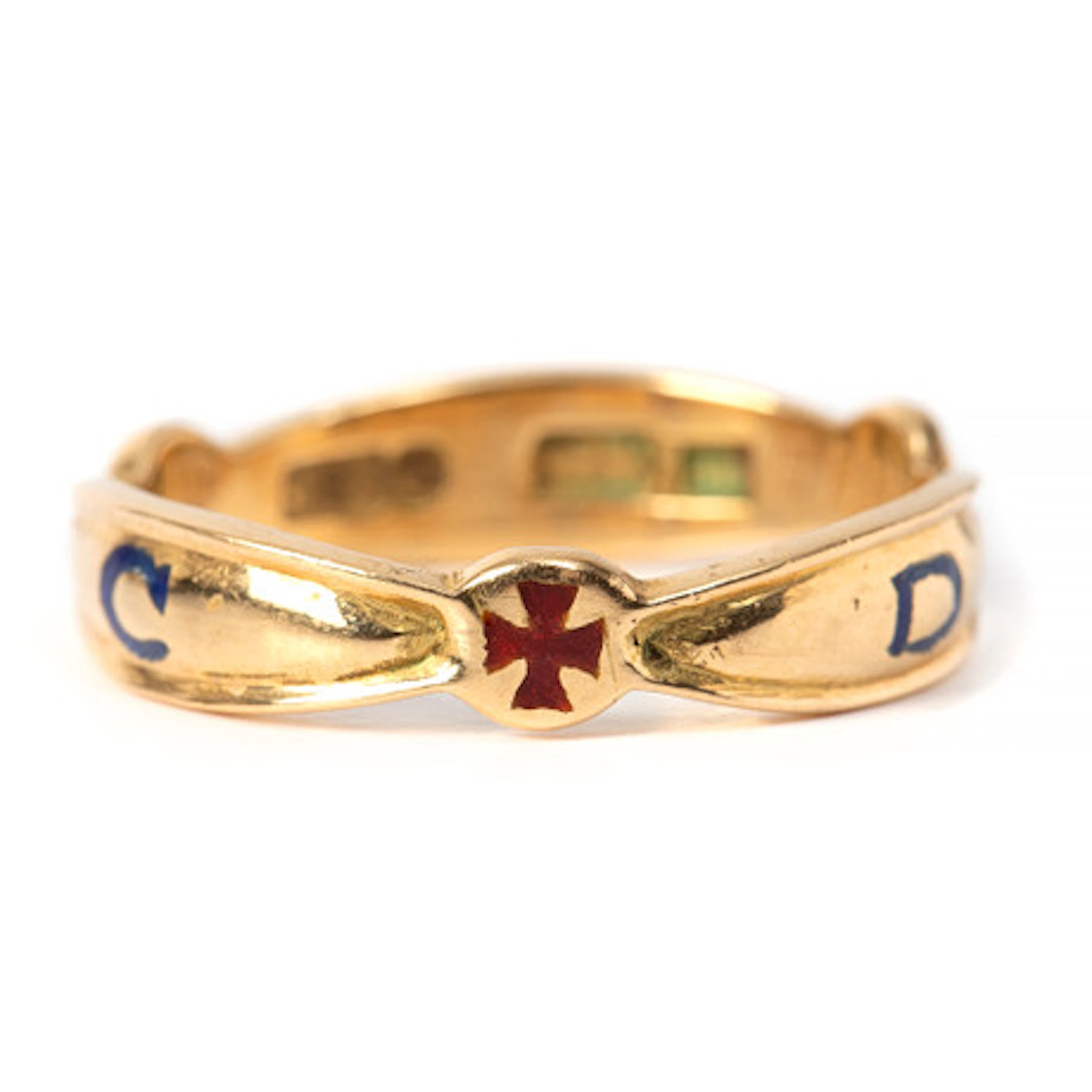 FRIMURARRING, 18K guld och emalj, 2001.