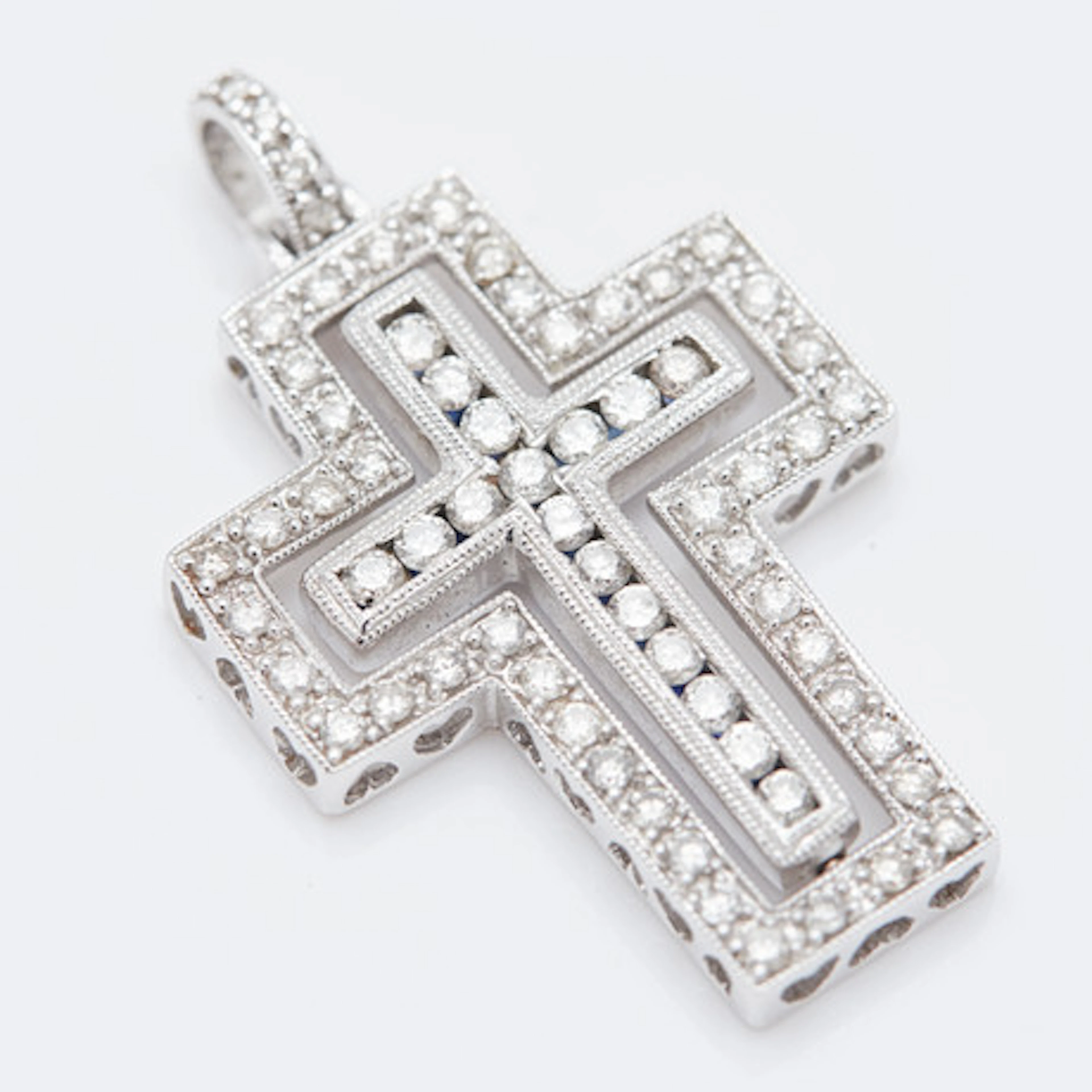 Korshänge/vändkors, 585 vitguld, diamanter…