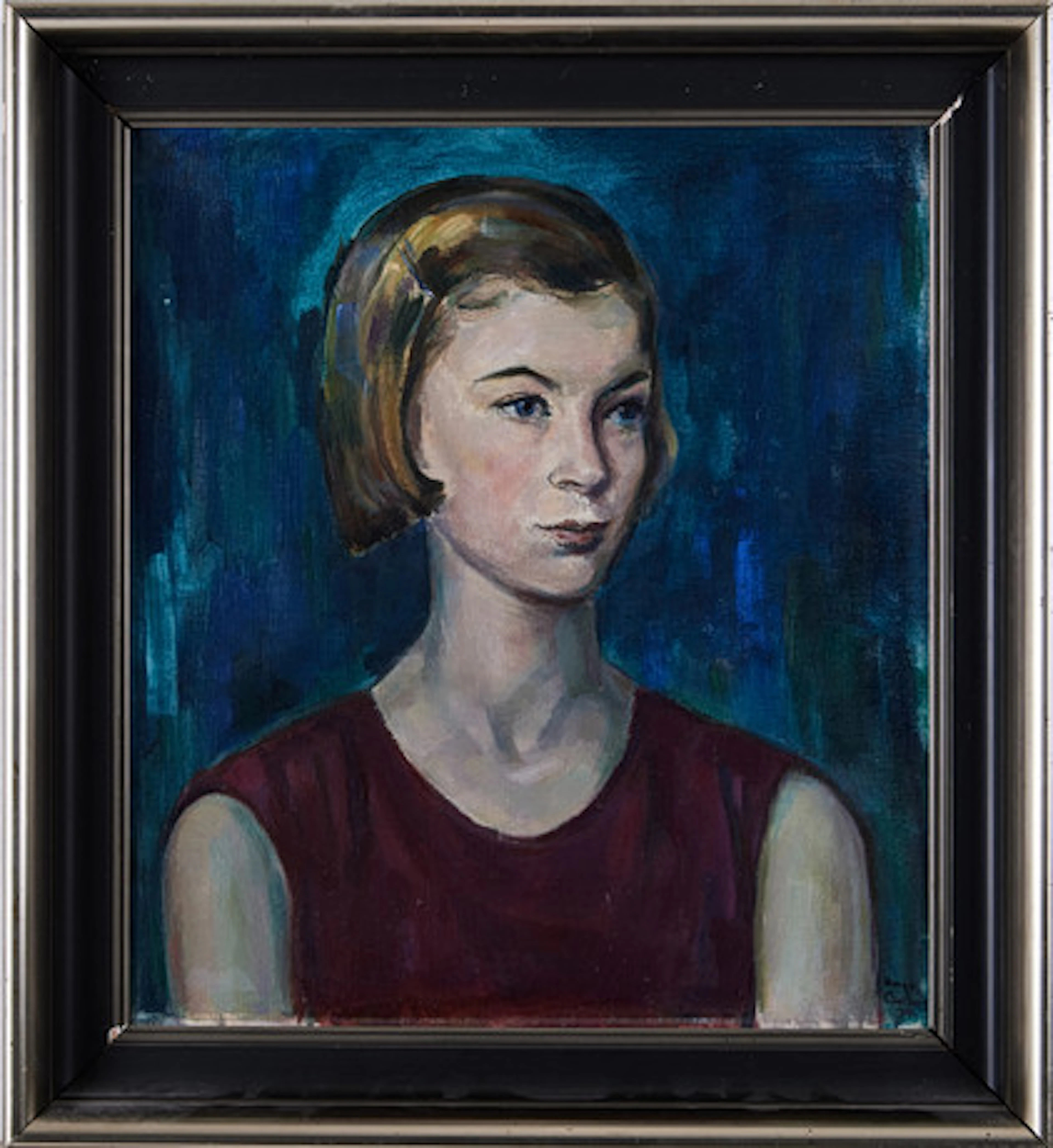 HUGO CARLBERG (1880-1943). Damporträtt, ol…
