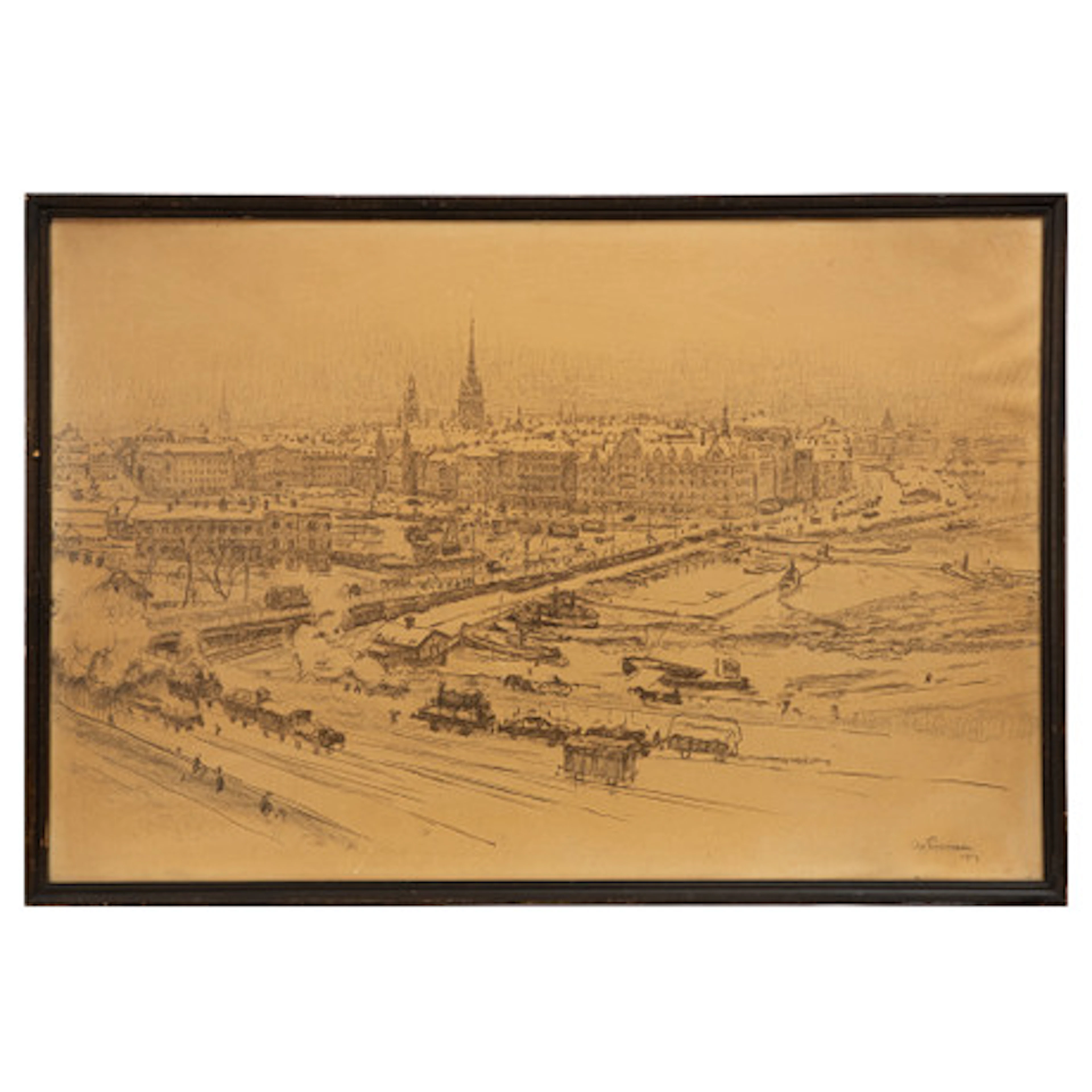 AXEL ERDMANN. Tekning, signerad 1917.