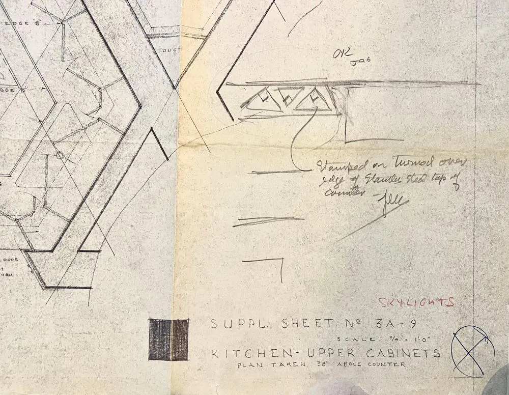 Signed Frank Lloyd Wright Architectural Plan and Drawings for the ...
