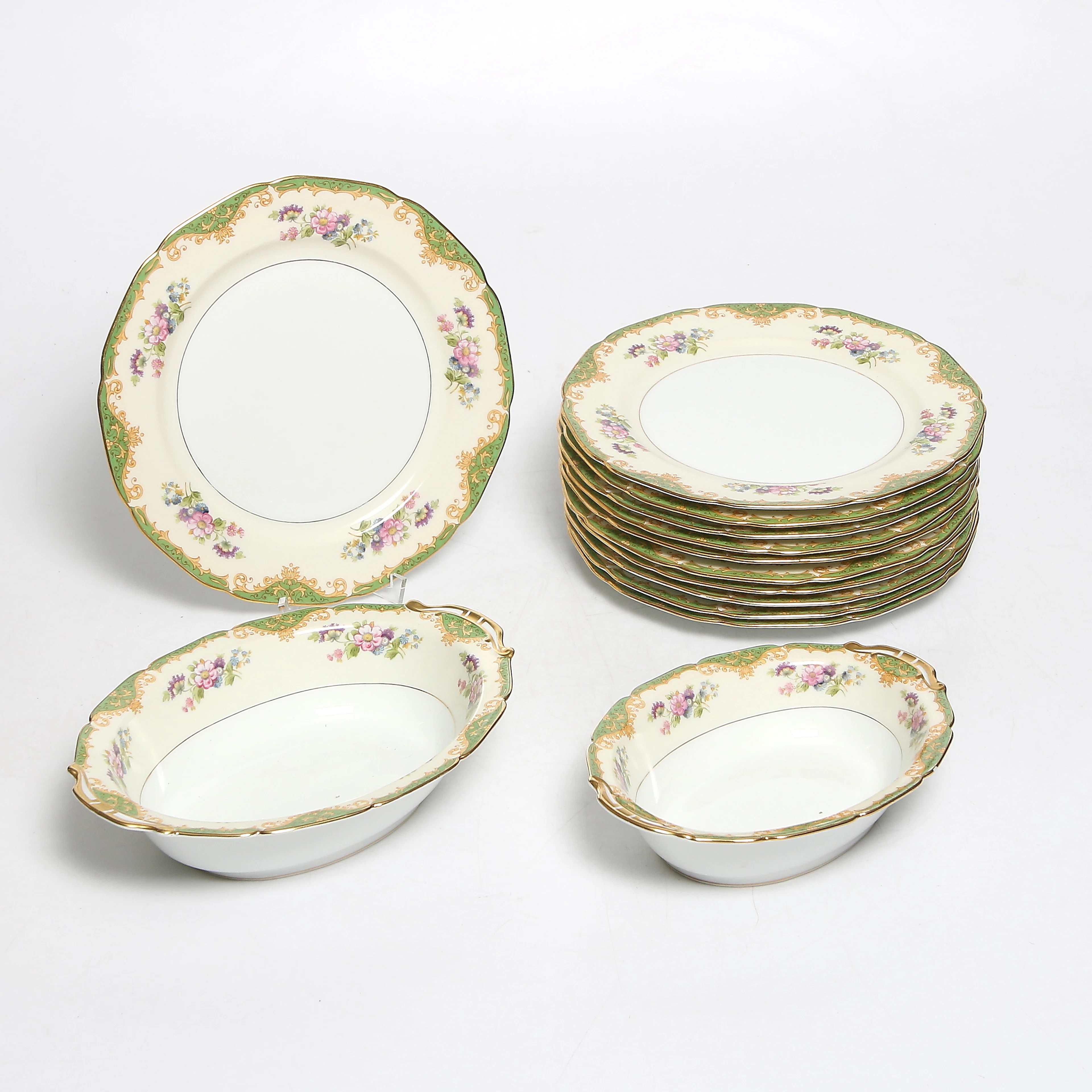 SERVISDELAR, 13 st, porslin, Noritake, Japan, 1900-talets första hälft.