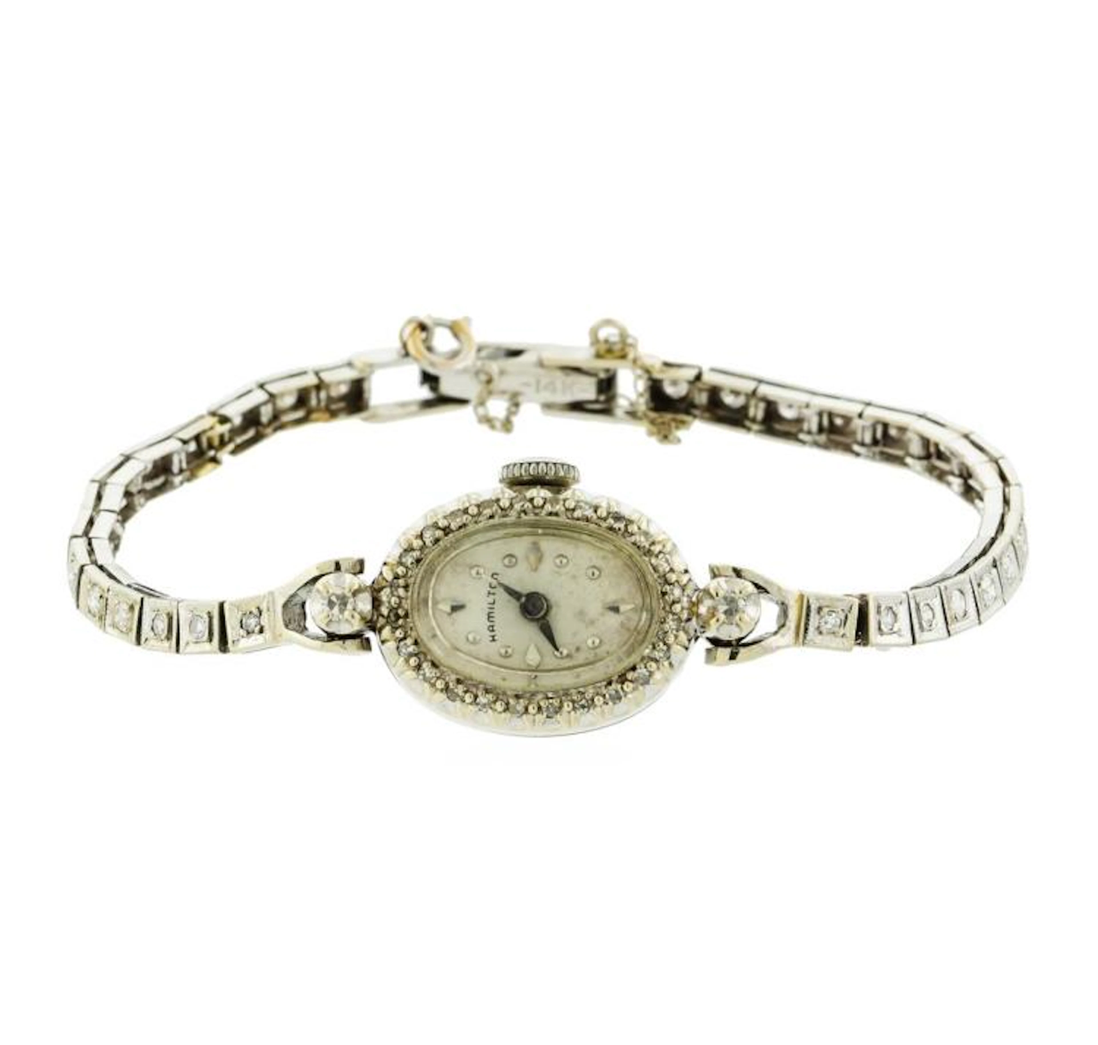 0.33 ctw Diamond Hamilton Wristwatch - 14KT White Gold