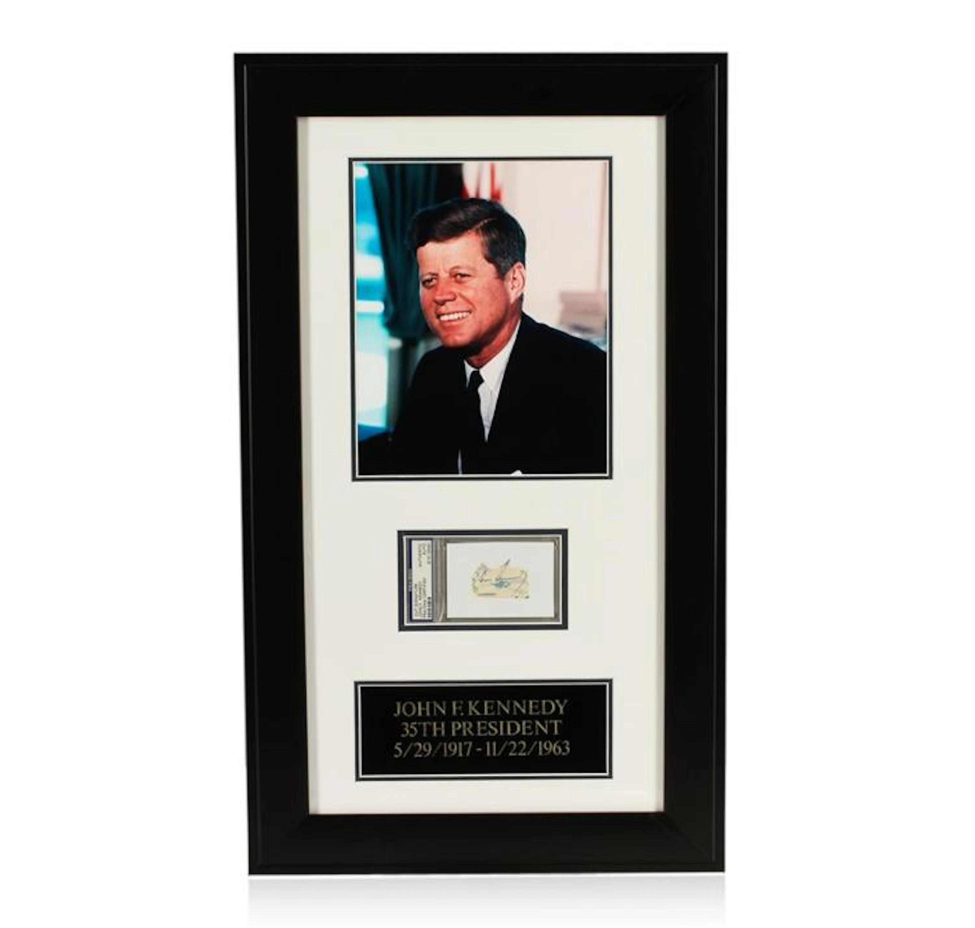 John F. Kennedy Signed Cut Display PSA Certified