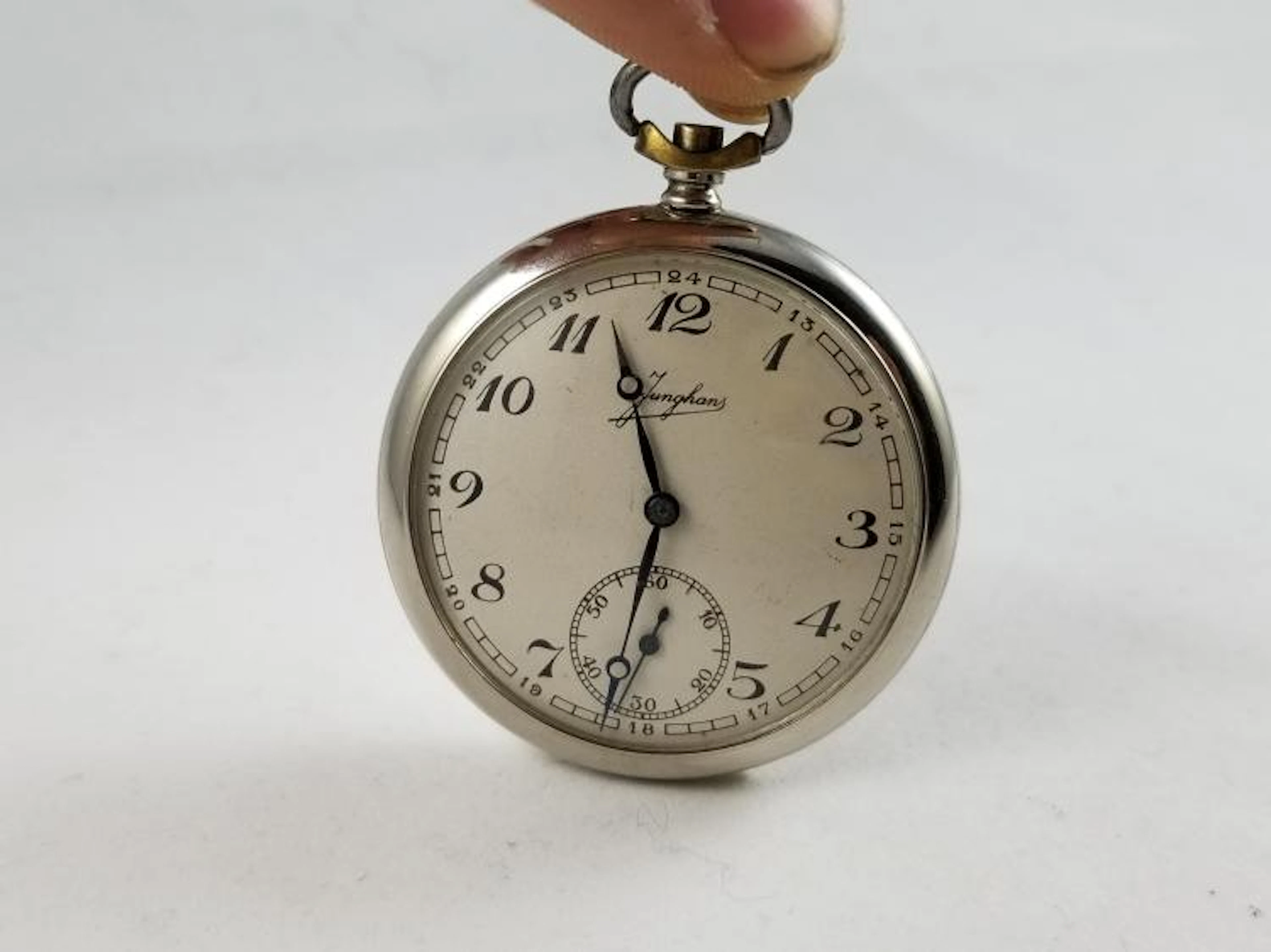 Vintage WW1 Junghans 47b/1 Taschenuhr Montre de Poche Open Face...