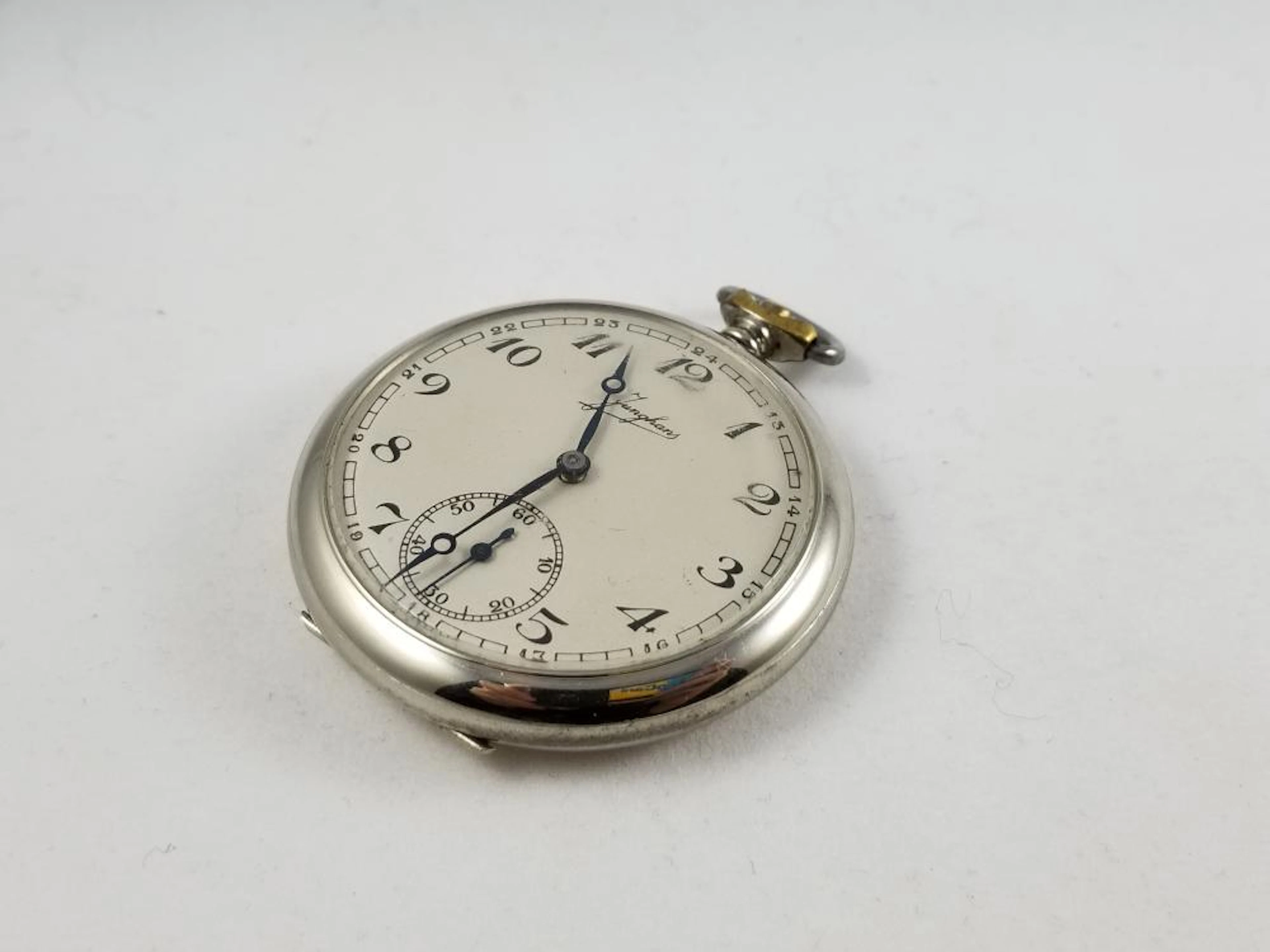 Vintage WW1 Junghans 47b/1 Taschenuhr Montre de Poche Open Face...