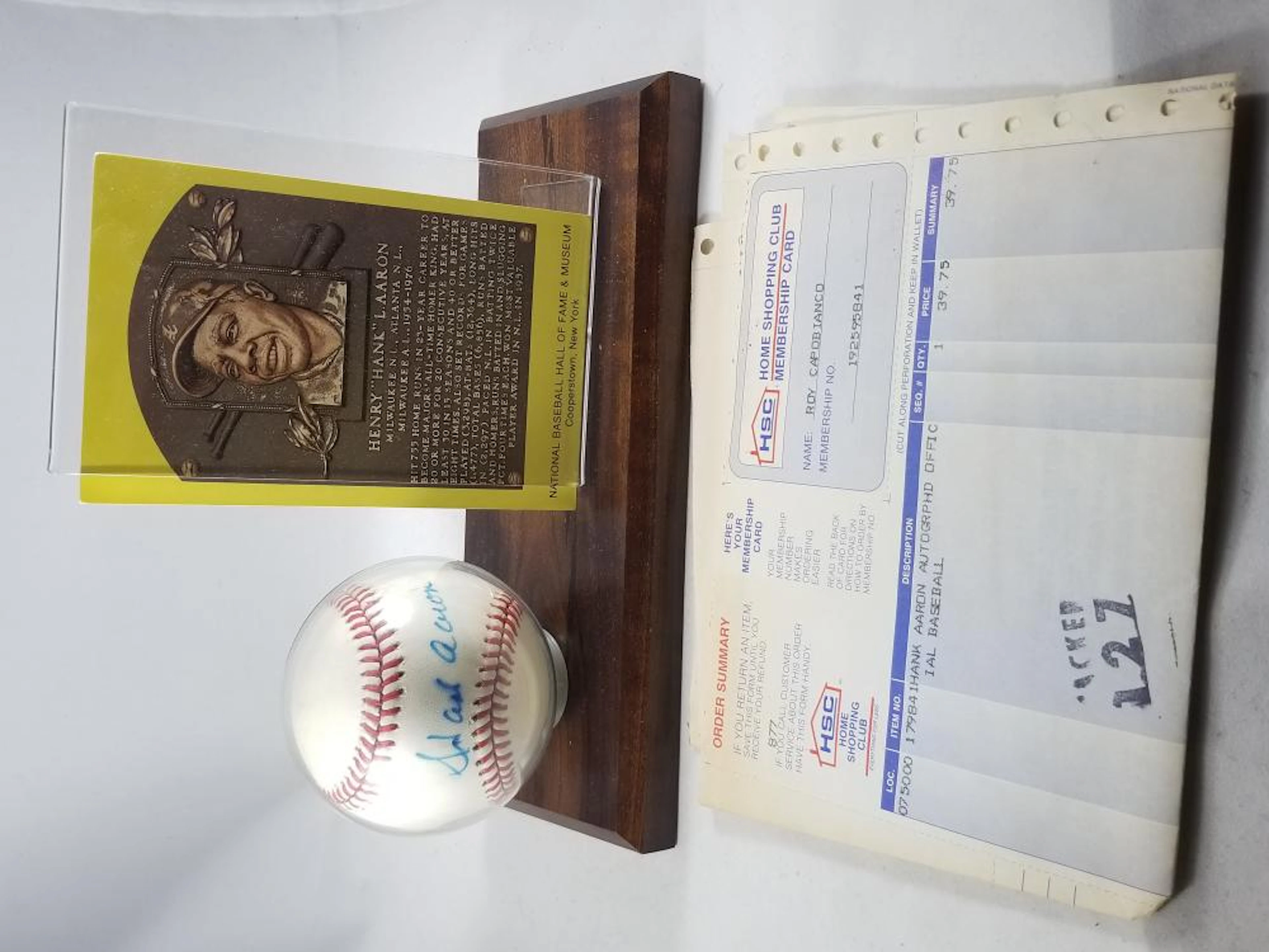 Hank Aaron Signed Autographed ONL Rawlings Baseball Original Old Signature