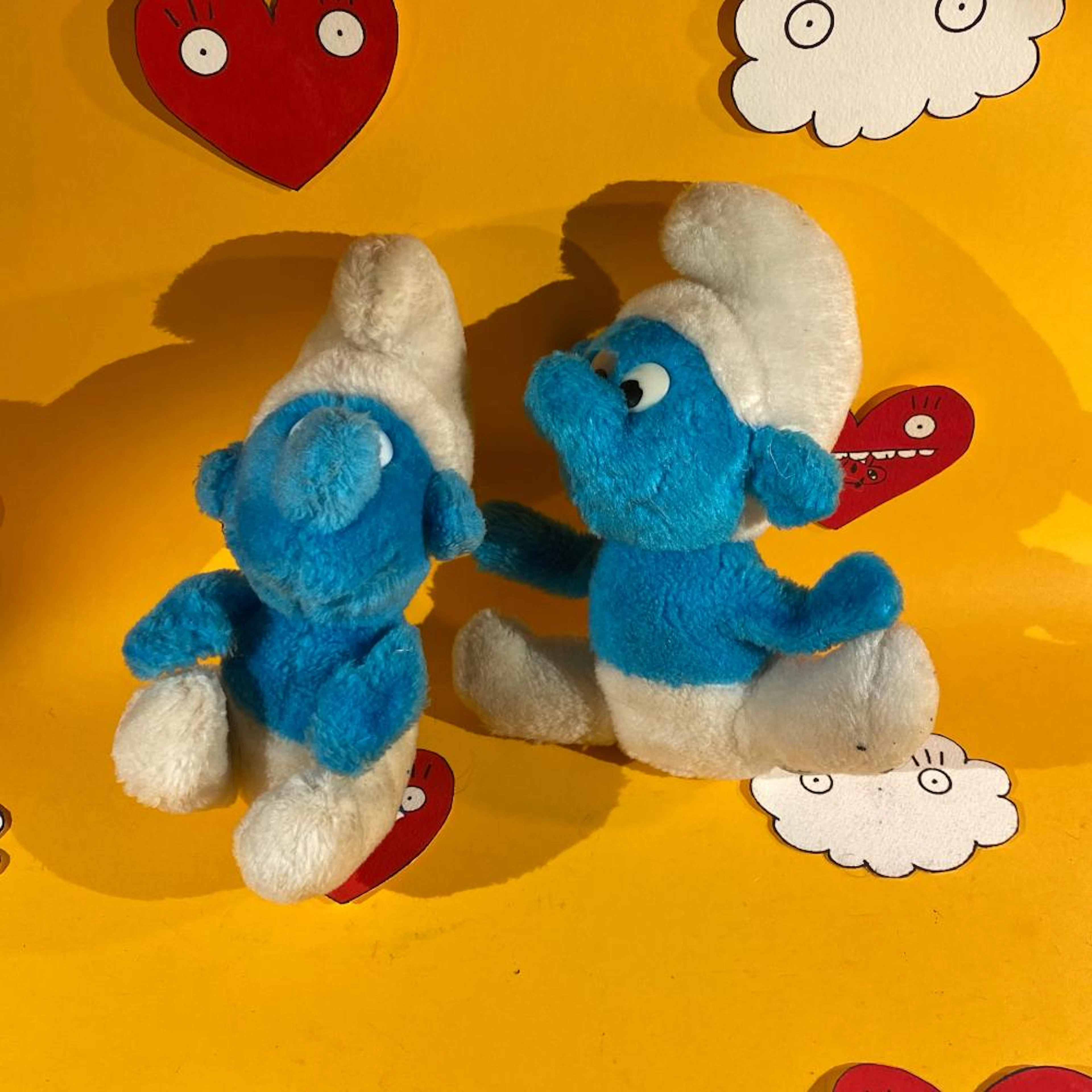 2 VINTAGE 1980 SMURFS SOFT TOY SCHLEICH PEYO - PLUSH TEDDY Toys