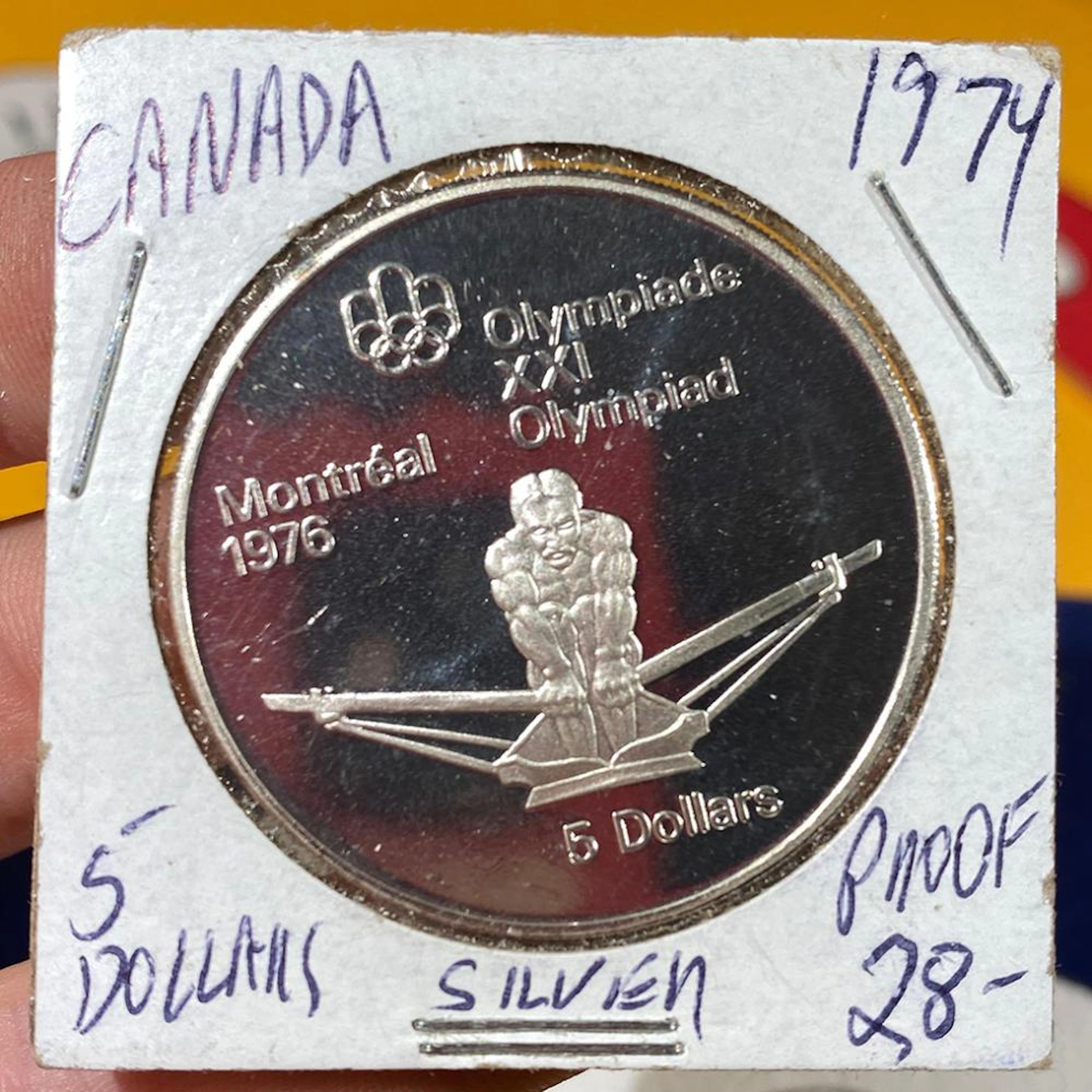 1974 Canada 5 Dollars Proof Montreal Olympic Commemorative Slver Coi