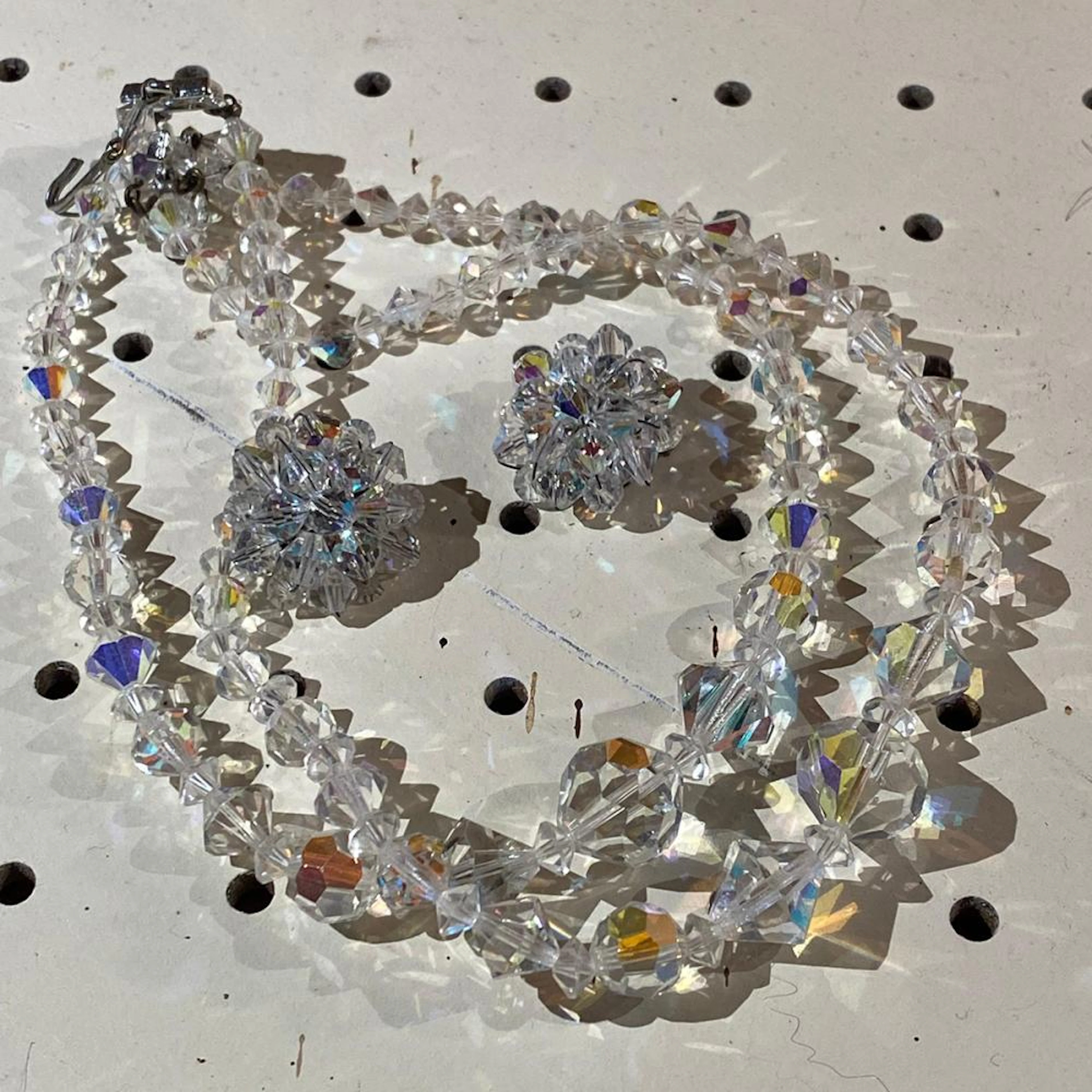 Vintage Aurora Borealis Necklace and earrings set