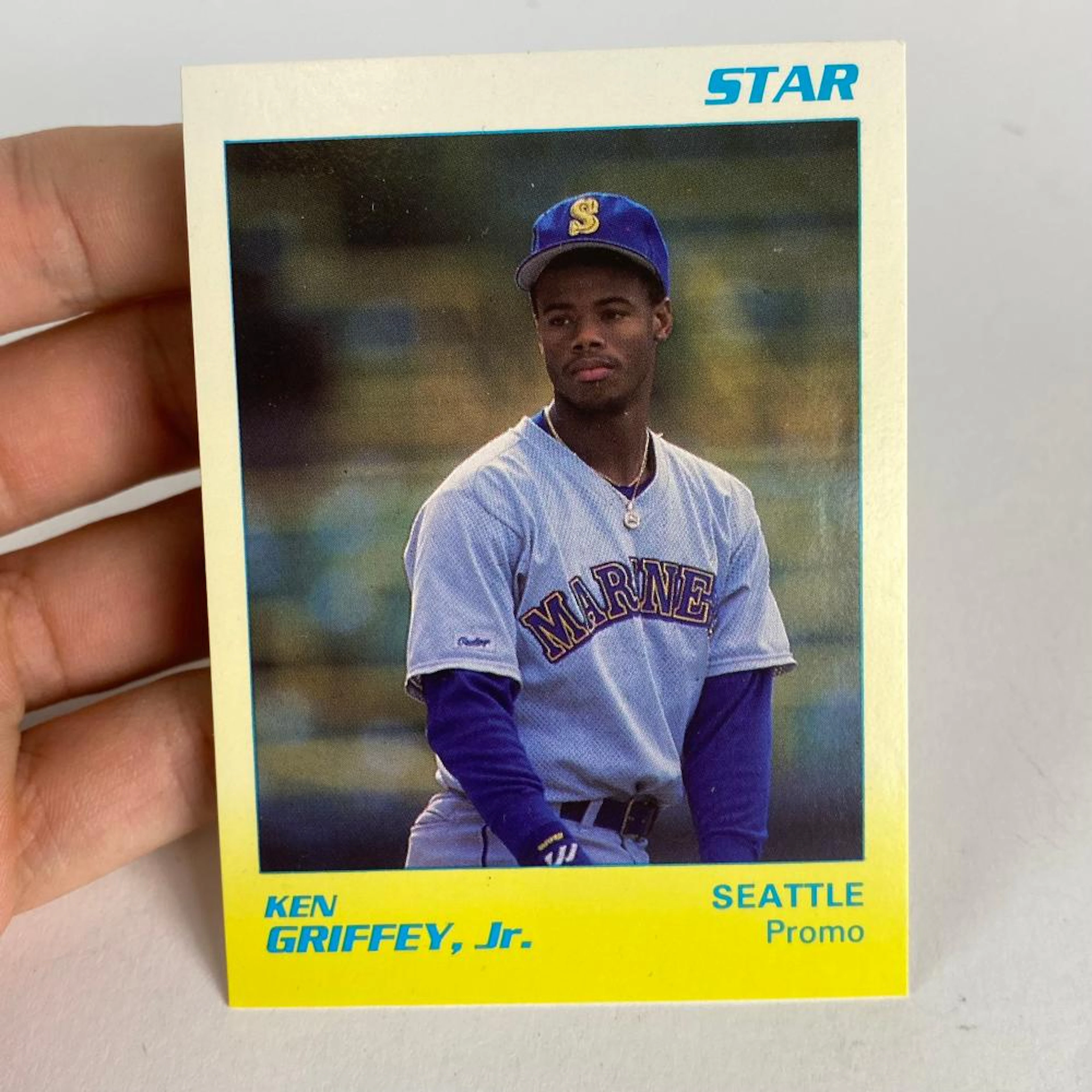 1989 Star Company PROMO Blank Back Ken Griffey Jr. Seattle Mariners Rookie