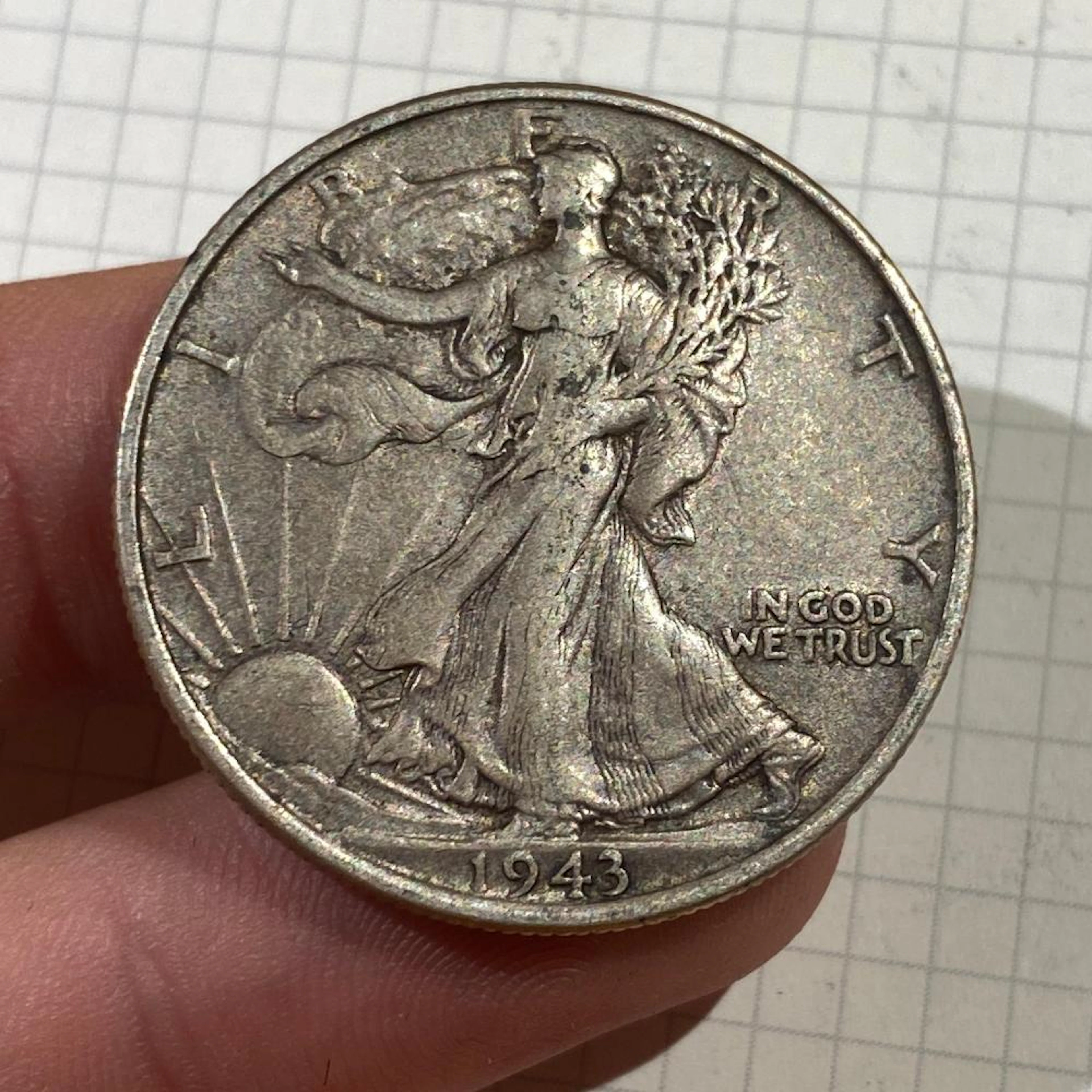 1943-P Walking Liberty United States US Silver Half Dollar 90% Key Date