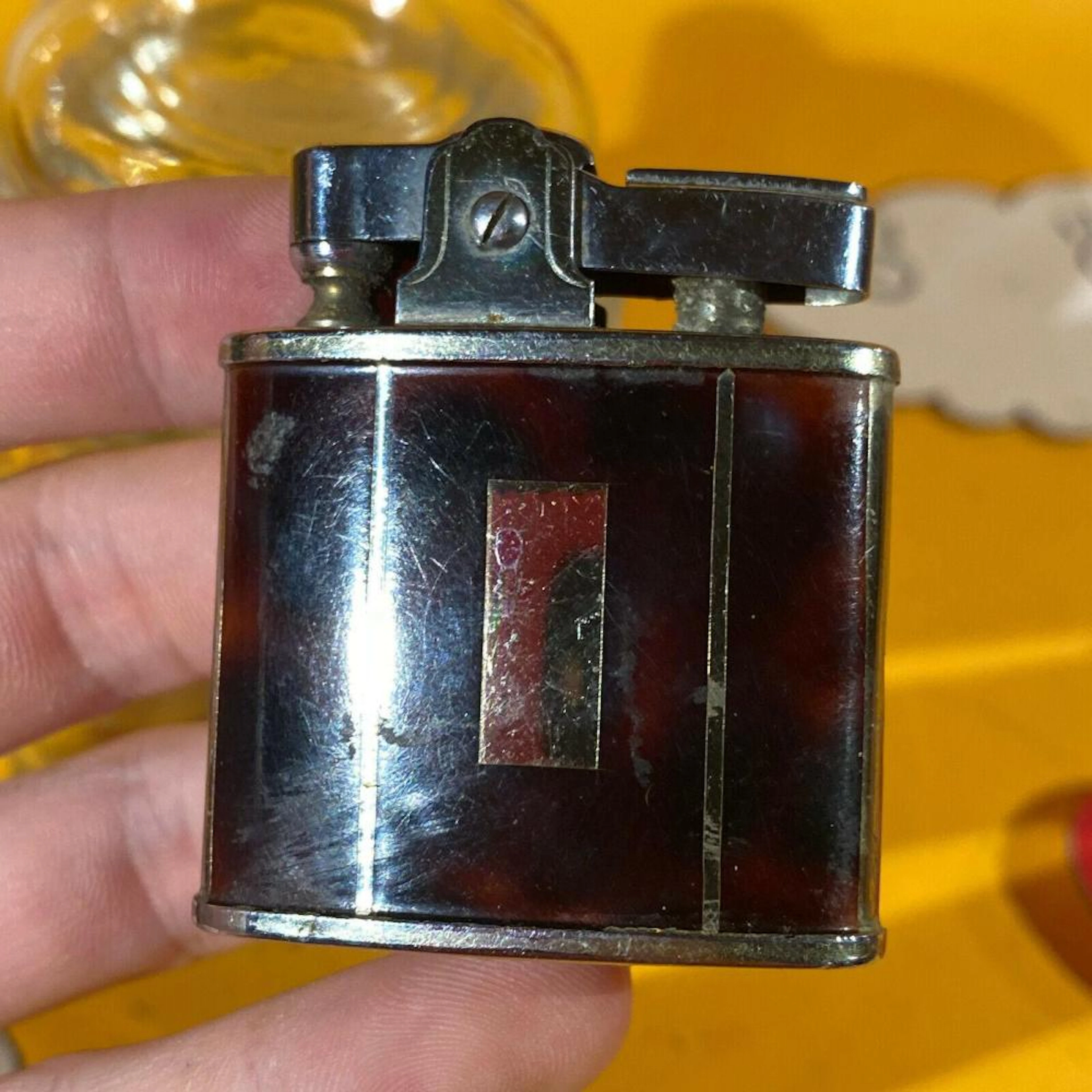 Vintage ATC Super DeLuxe Automatic Lighter, Japan faux tortoise shell enamel