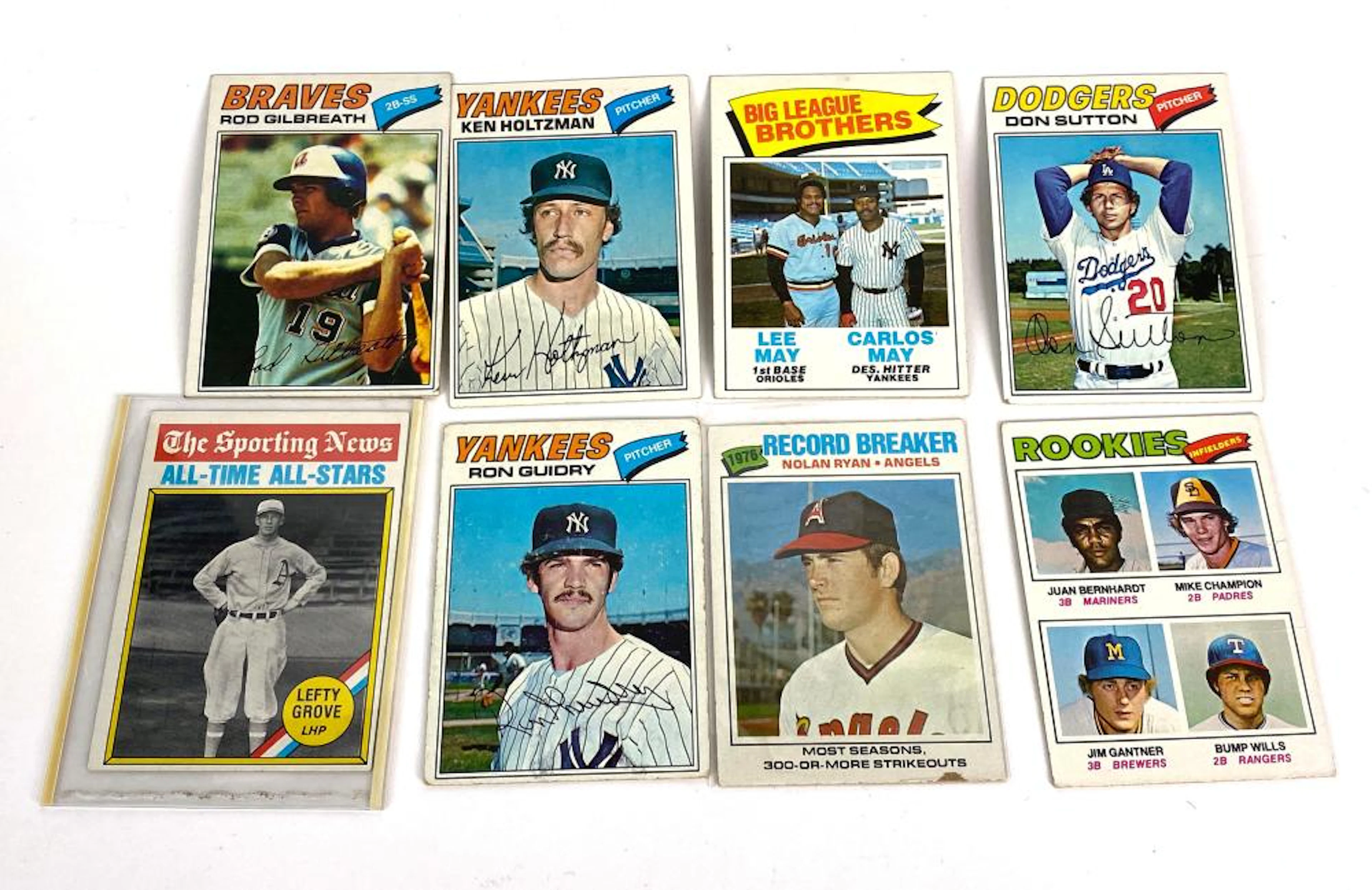 1977 Topps Baseball Card Lot Nolan Ryan Don Sutton Rookies