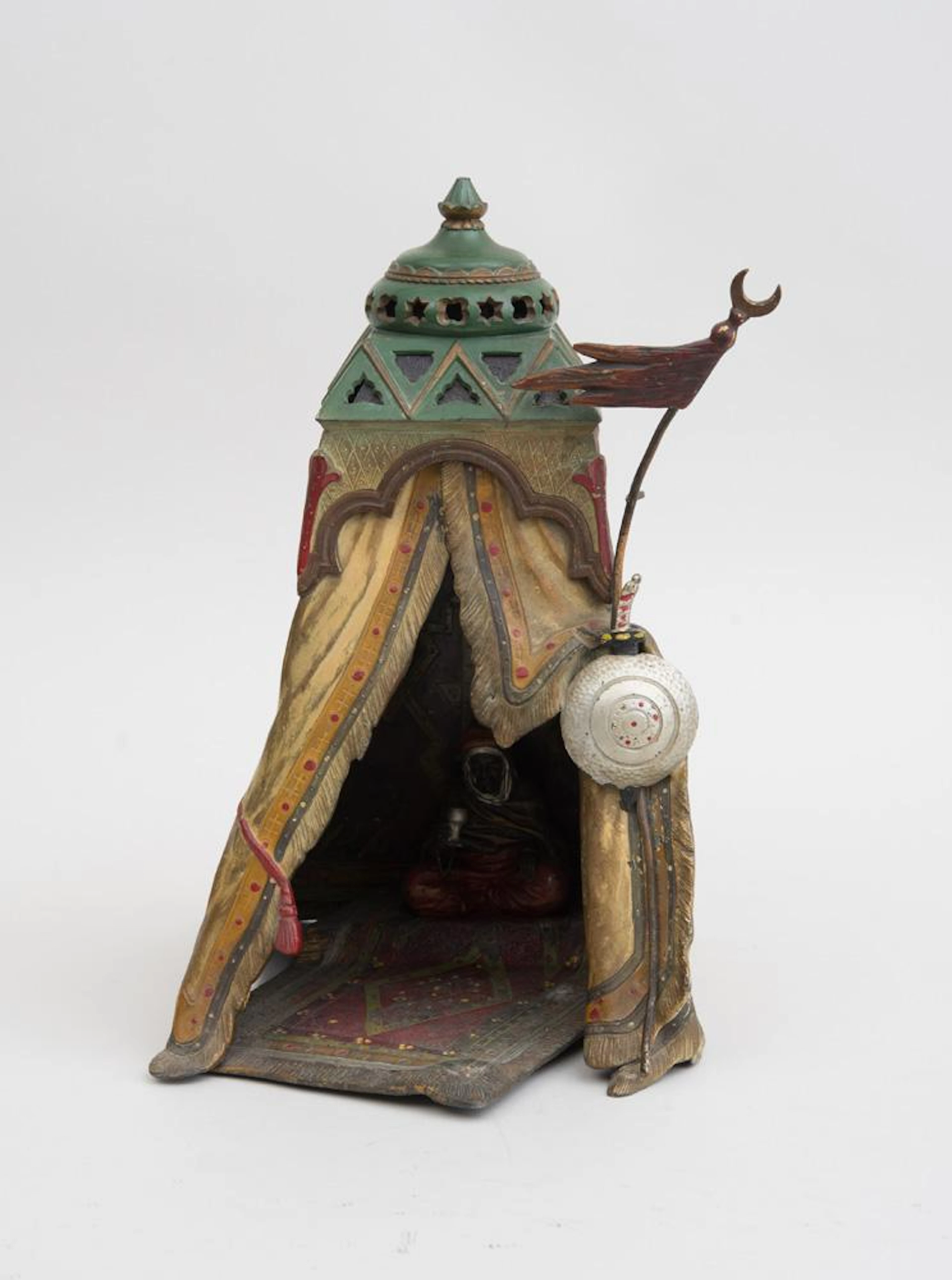 AUSTRIAN COLD-PAINTED METAL FIGURAL LAMP