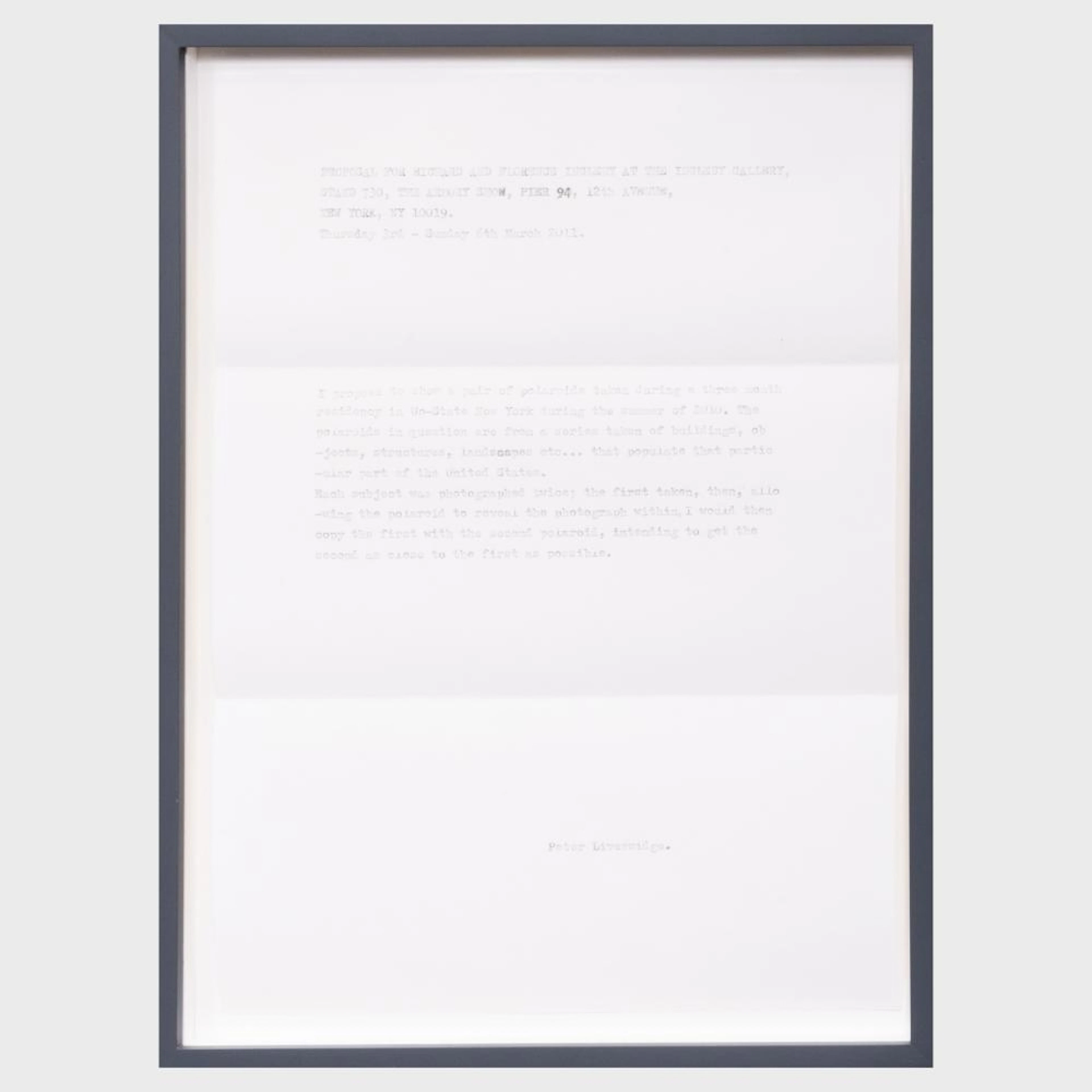 Peter Liversidge (b. 1973): Armory Proposals