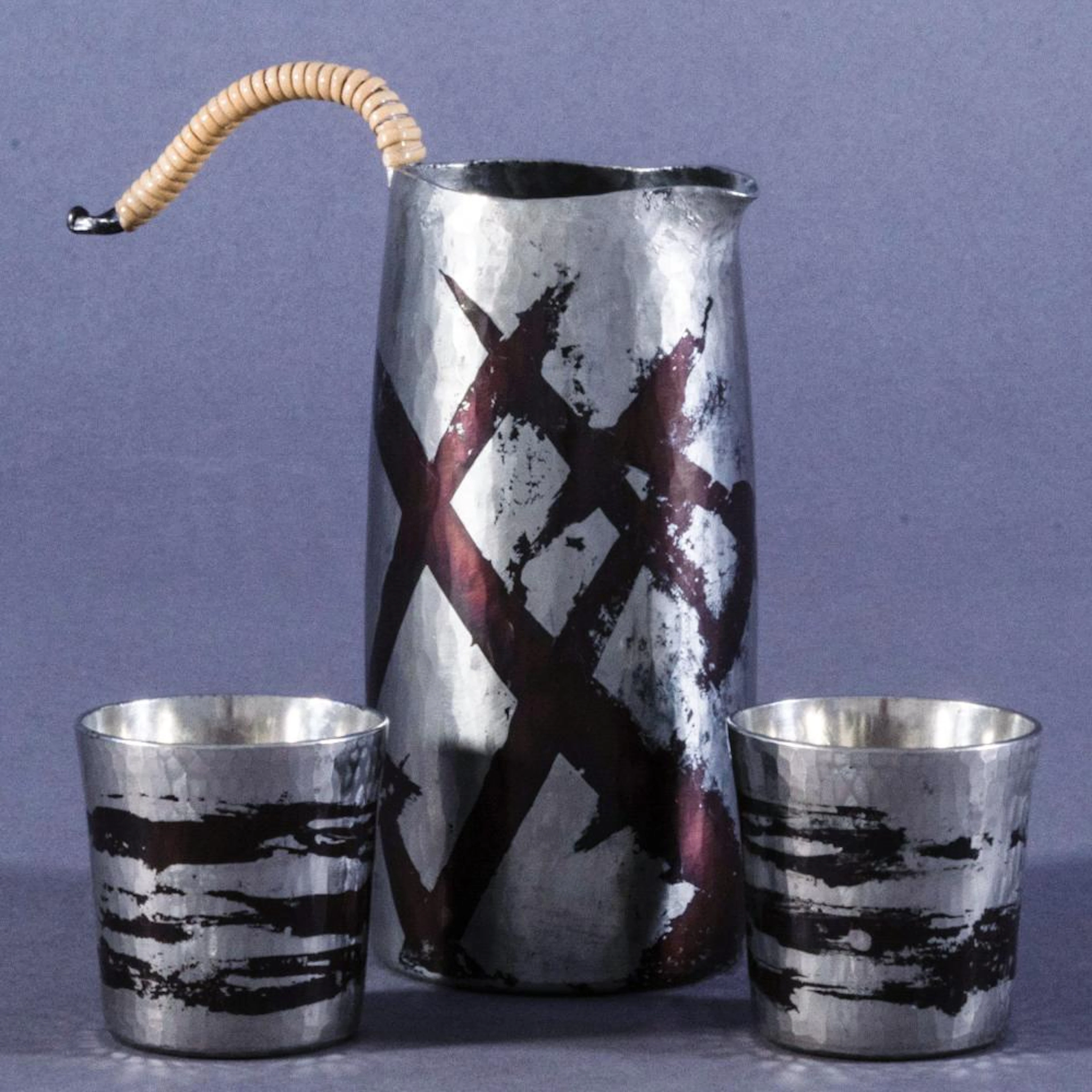 Japanese Silver and Mixed Metal Sake Set
