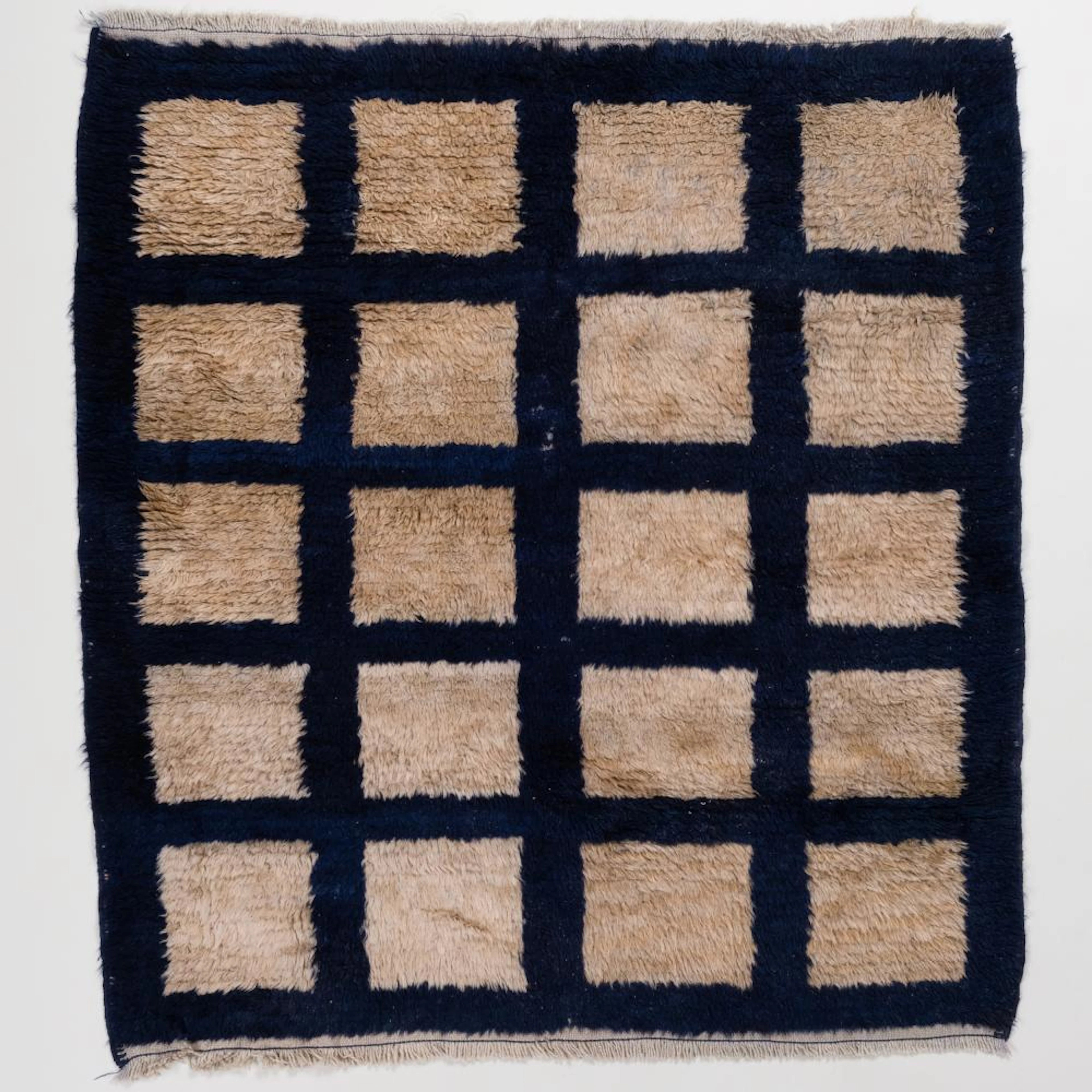 ear Pair of Modern Blue and White Rugs