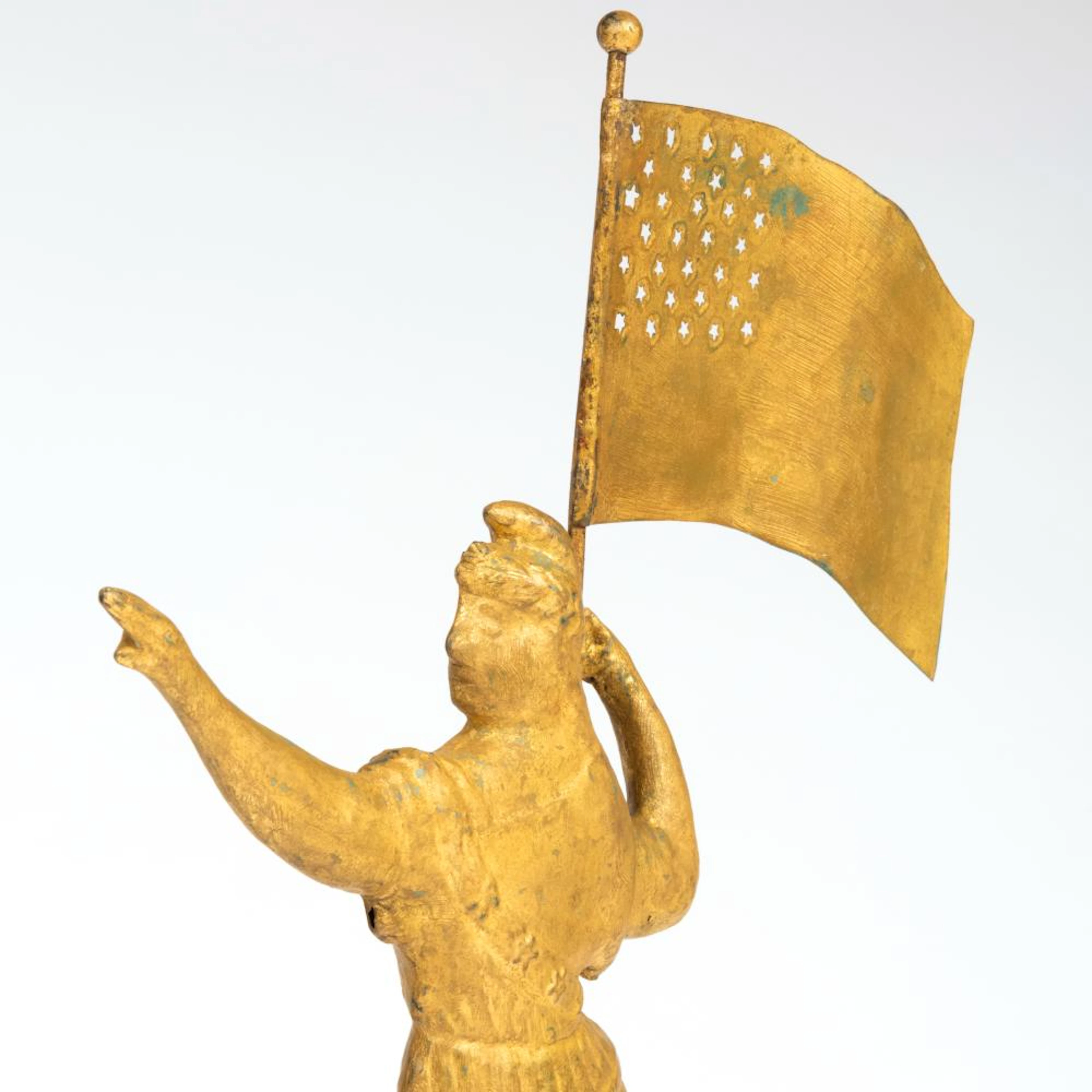Gilt Copper Goddess of Liberty Weathervane