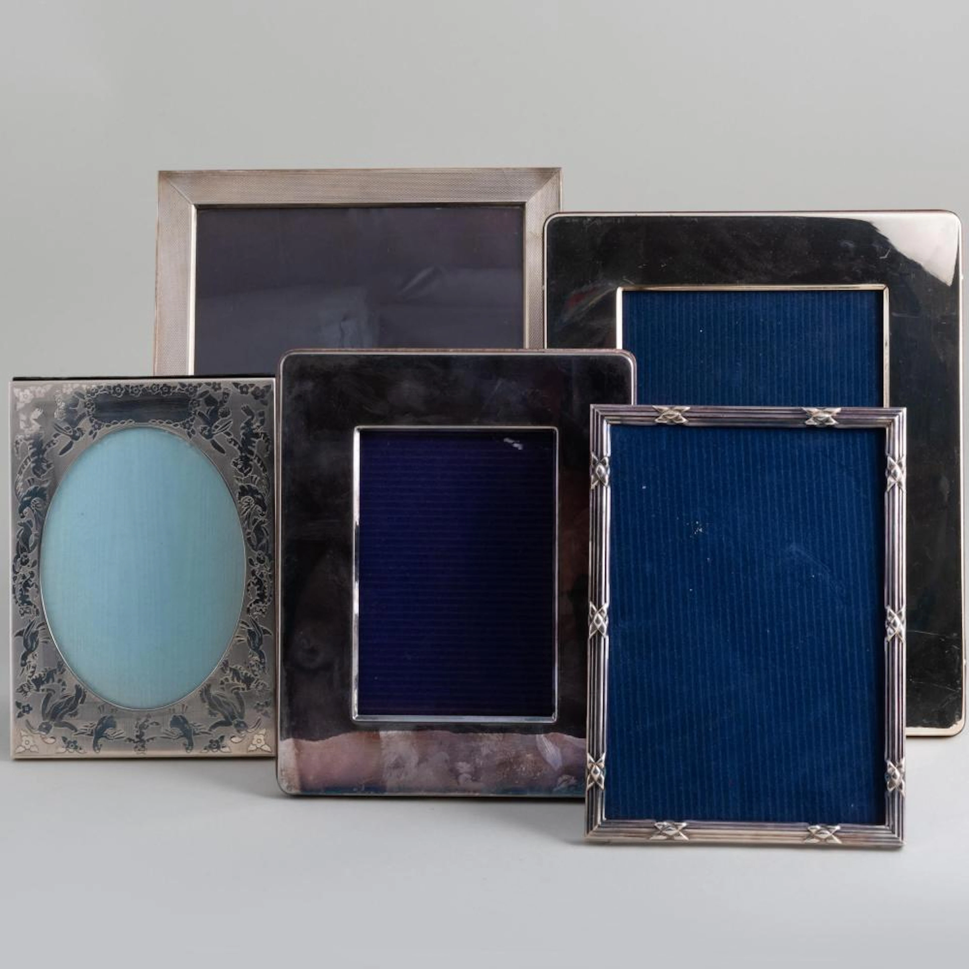 Group of Five Silver Picture Frames
