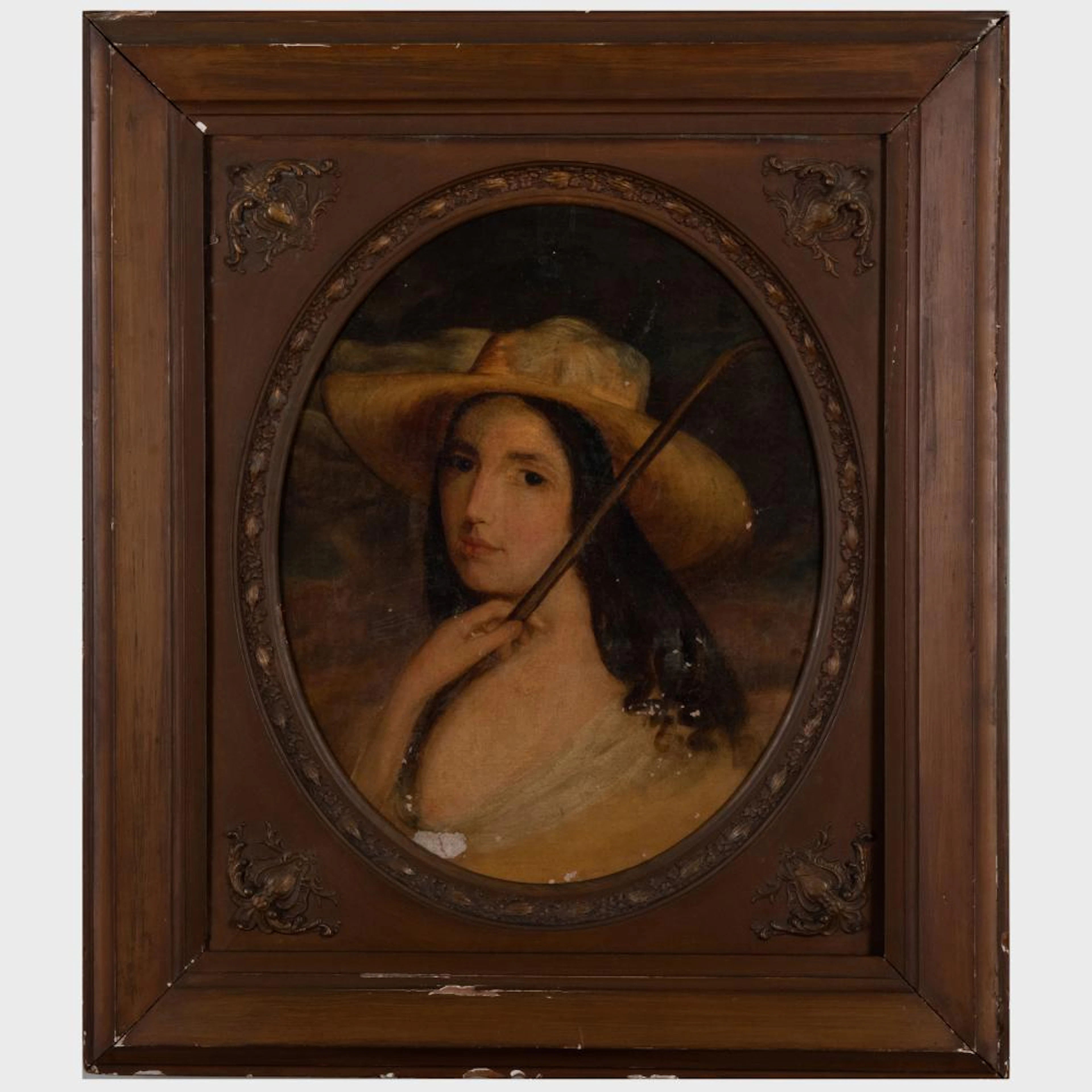 Manner of Thomas Sully (1783-1872): Portrait of a Young Woman as a Shepherdess